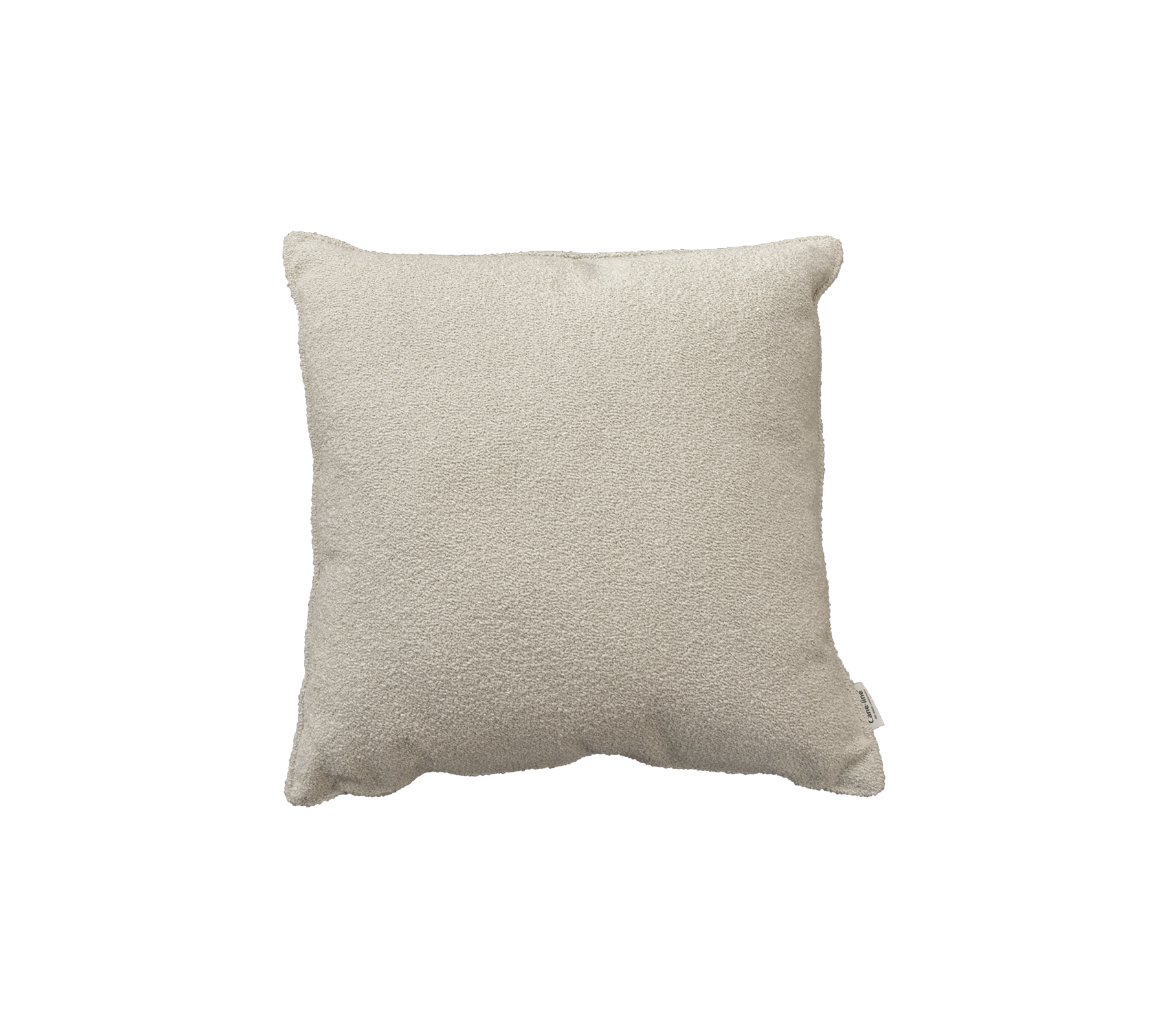 Coussin carré doux et texturé dans une teinte neutre, parfait pour ajouter du confort et du style à n'importe quel espace.