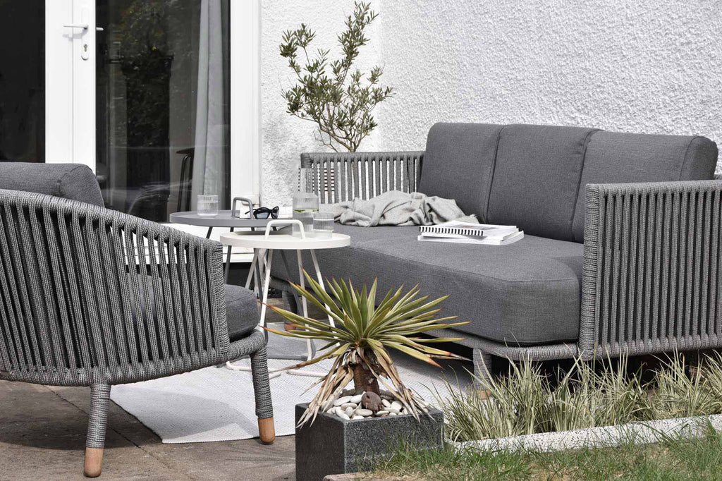 Scandinavian outdoor lounge sofa and lounge chair