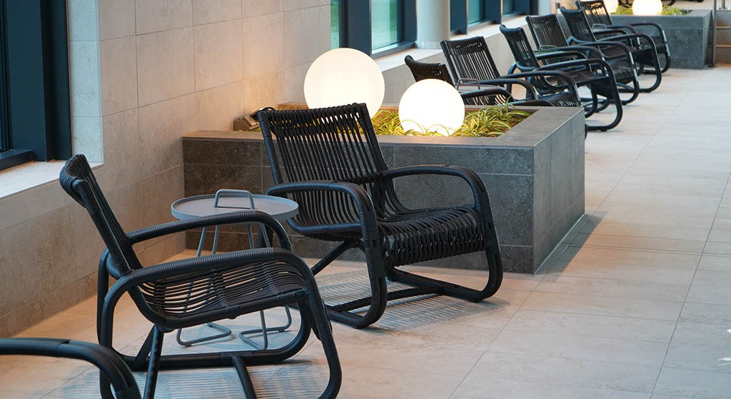 Cane-line Curve lounge chairs in black