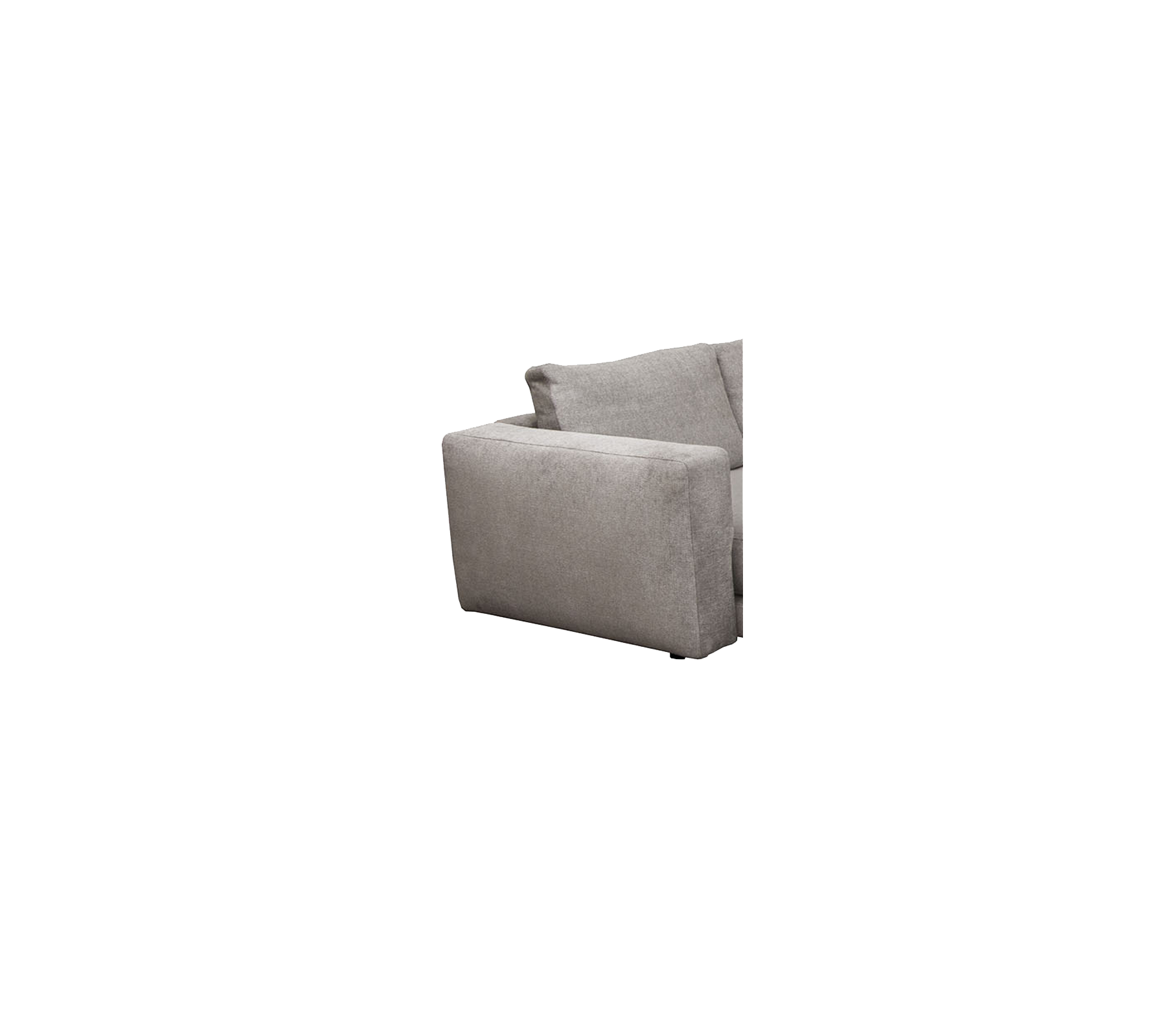 Fauteuil gris clair au design minimaliste, avec un siège et un dossier rembourrés pour le confort et le style. Idéal pour des intérieurs modernes.