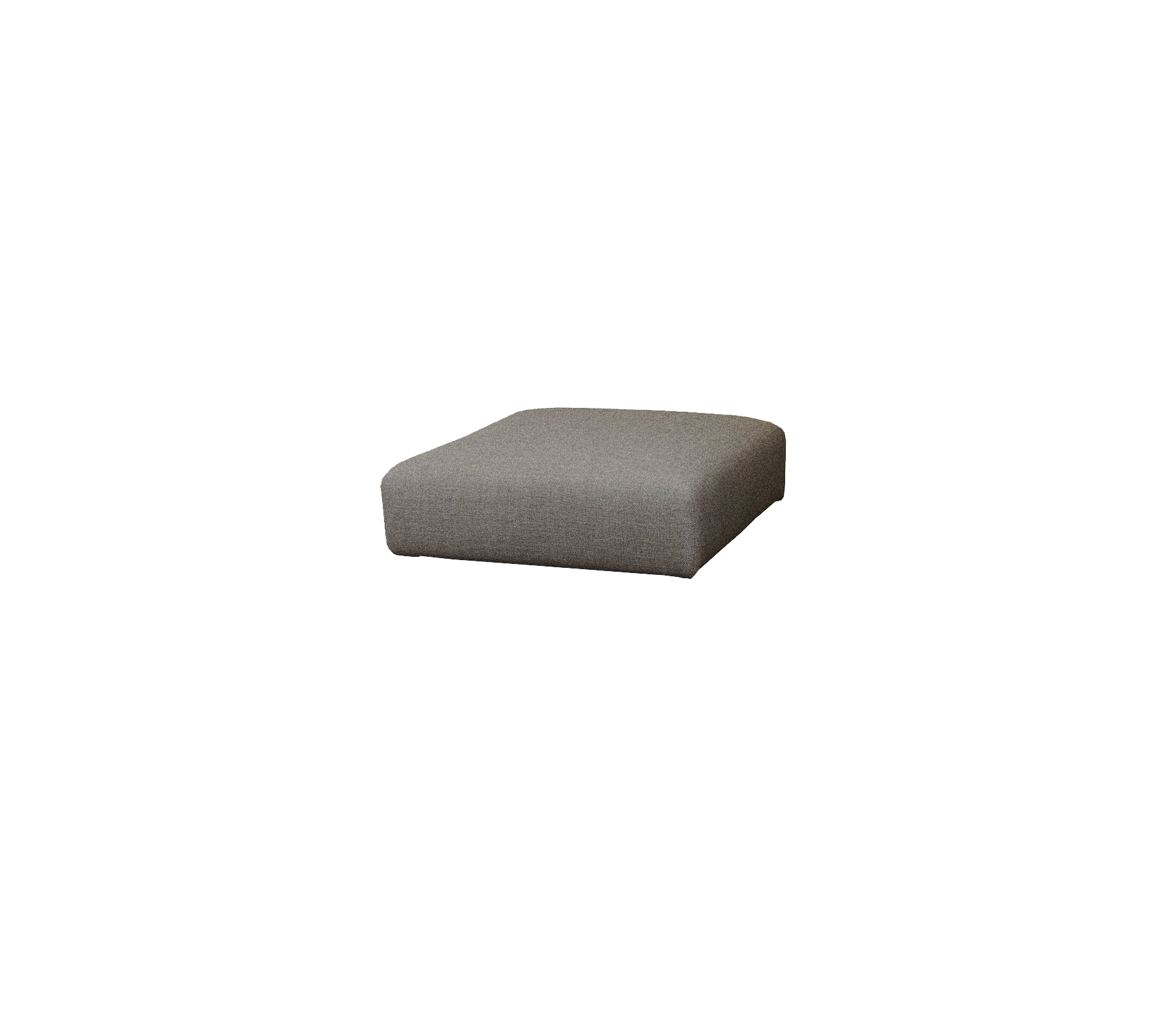 Ottoman gris au design moderne et minimaliste, avec une surface en tissu doux et des lignes épurées, parfait pour un assise ou une décoration polyvalente.