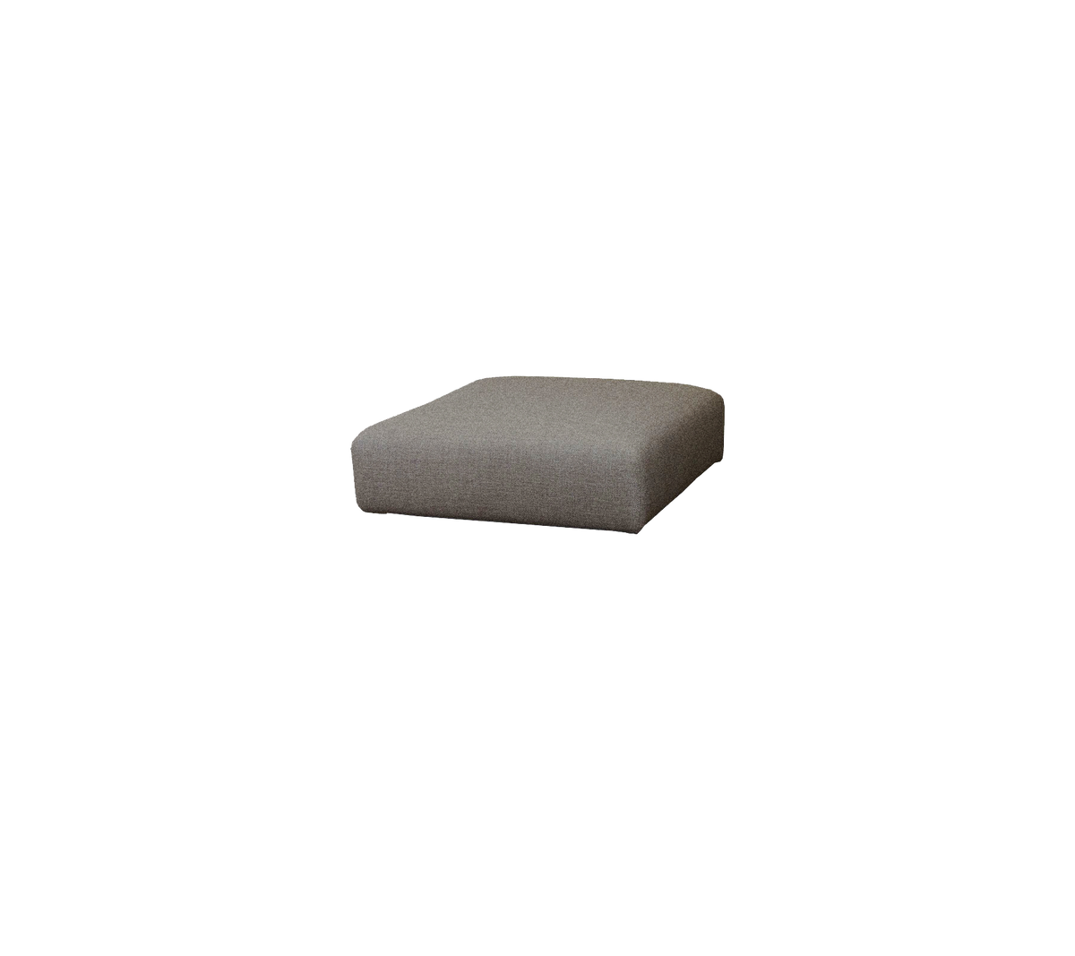 Ottoman gris au design moderne et minimaliste, avec une surface en tissu doux et des lignes épurées, parfait pour un assise ou une décoration polyvalente.