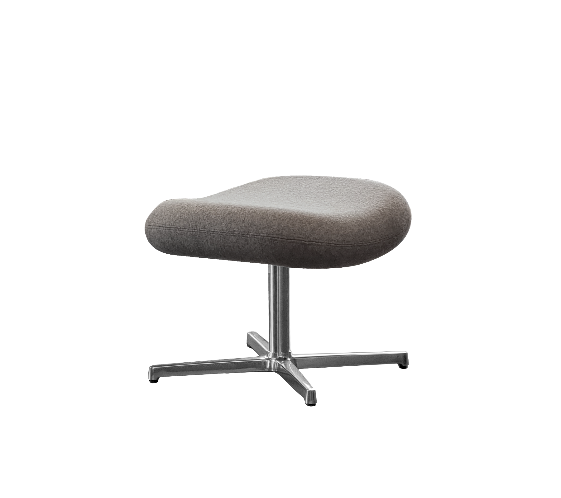 Pouf moderne rembourré avec un dessus doux et arrondi et une base en métal élégante, parfait pour plus de confort et de style.
