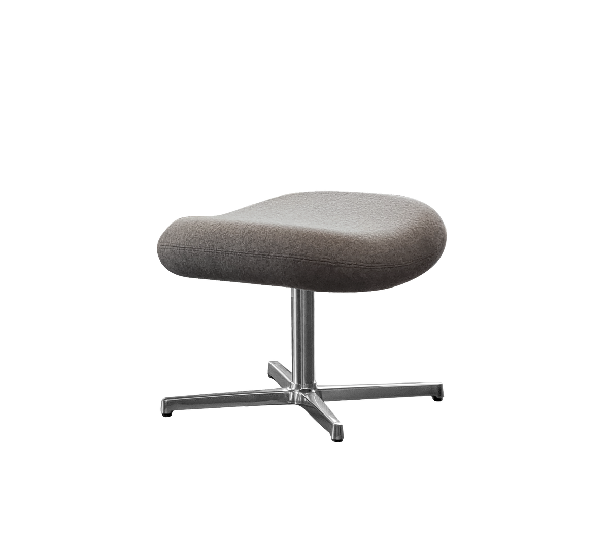Pouf moderne rembourré avec un dessus doux et arrondi et une base en métal élégante, parfait pour plus de confort et de style.