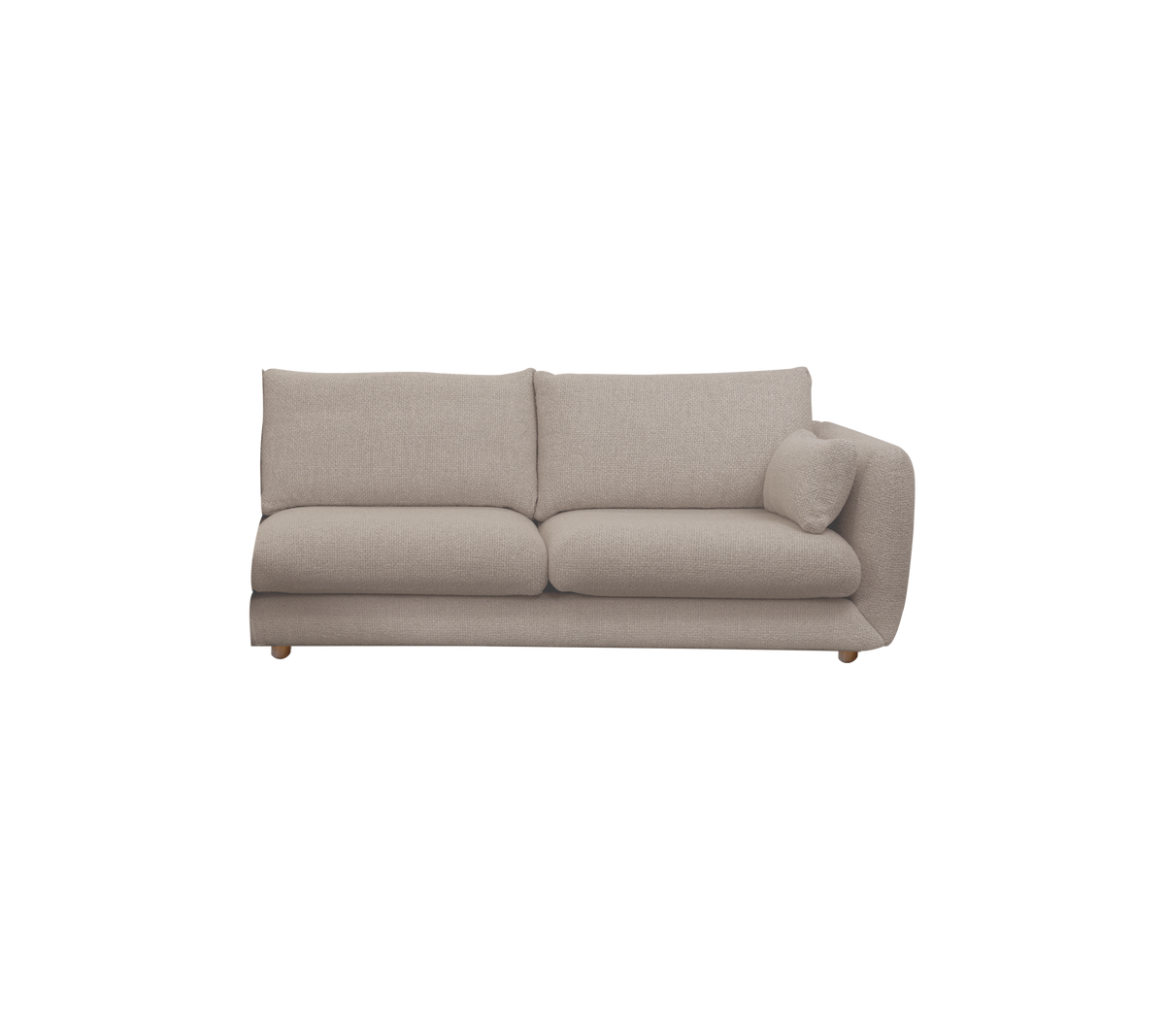 Canapé moderne marron clair au design contemporain.