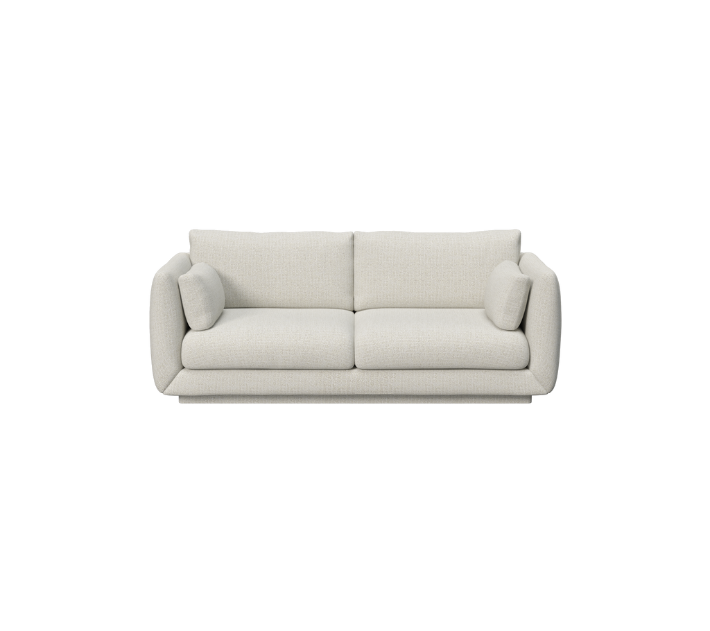 Canapé moderne en sable avec un design minimaliste.