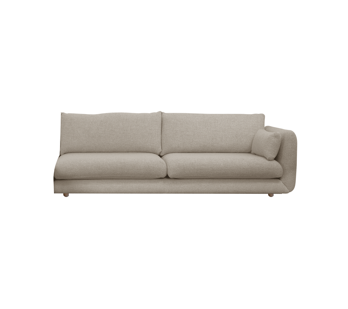 Canapé moderne couleur sable au design minimaliste.