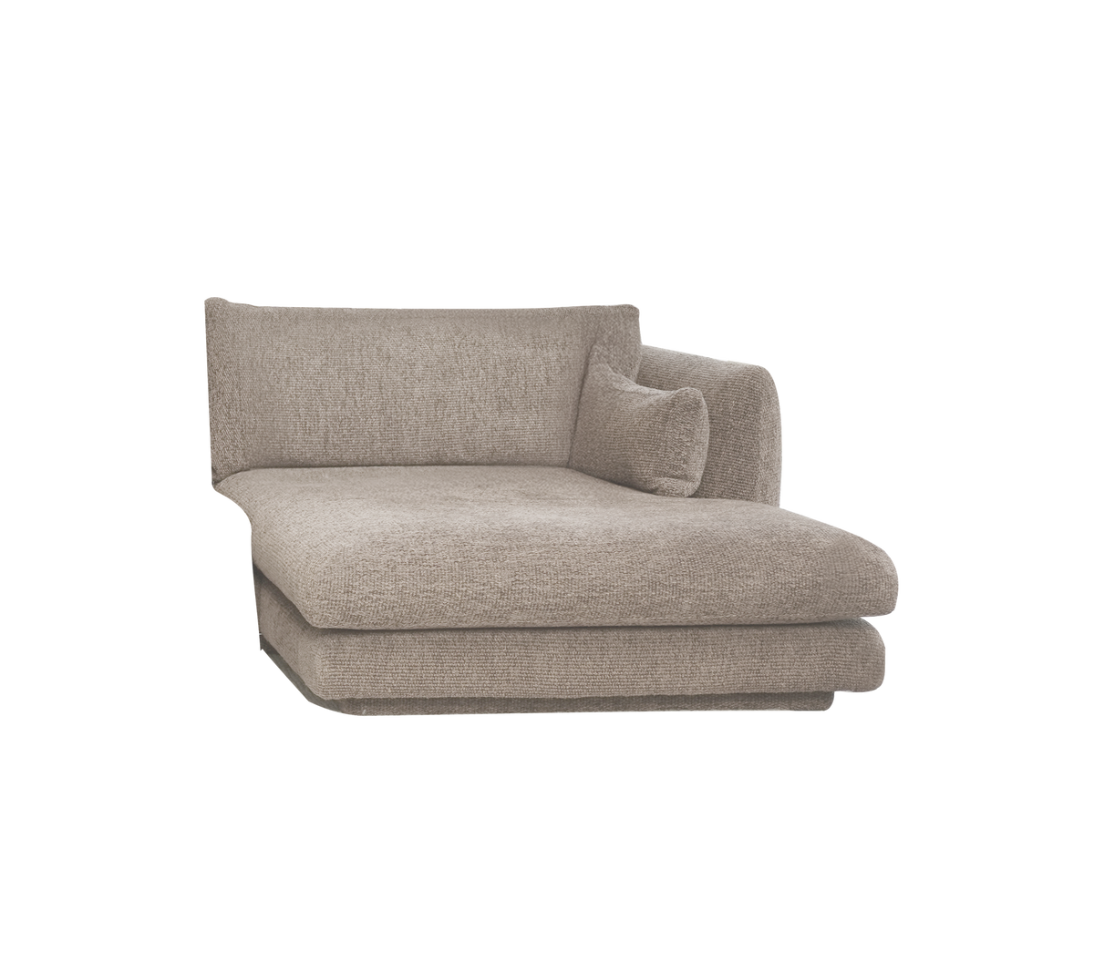 Chaise longue brun clair au design contemporain.