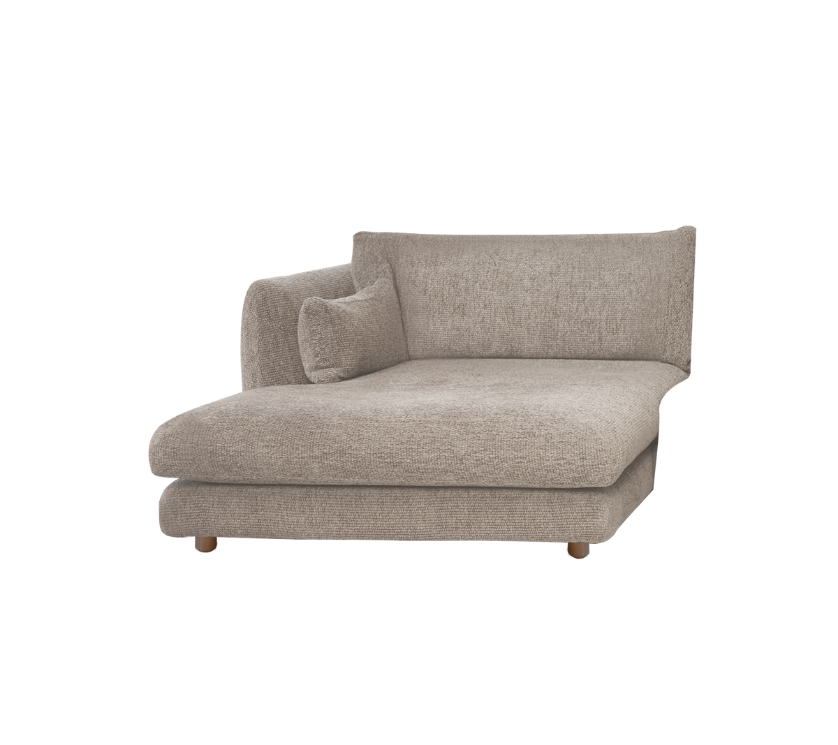 Chaise longue en brun clair au design moderne.