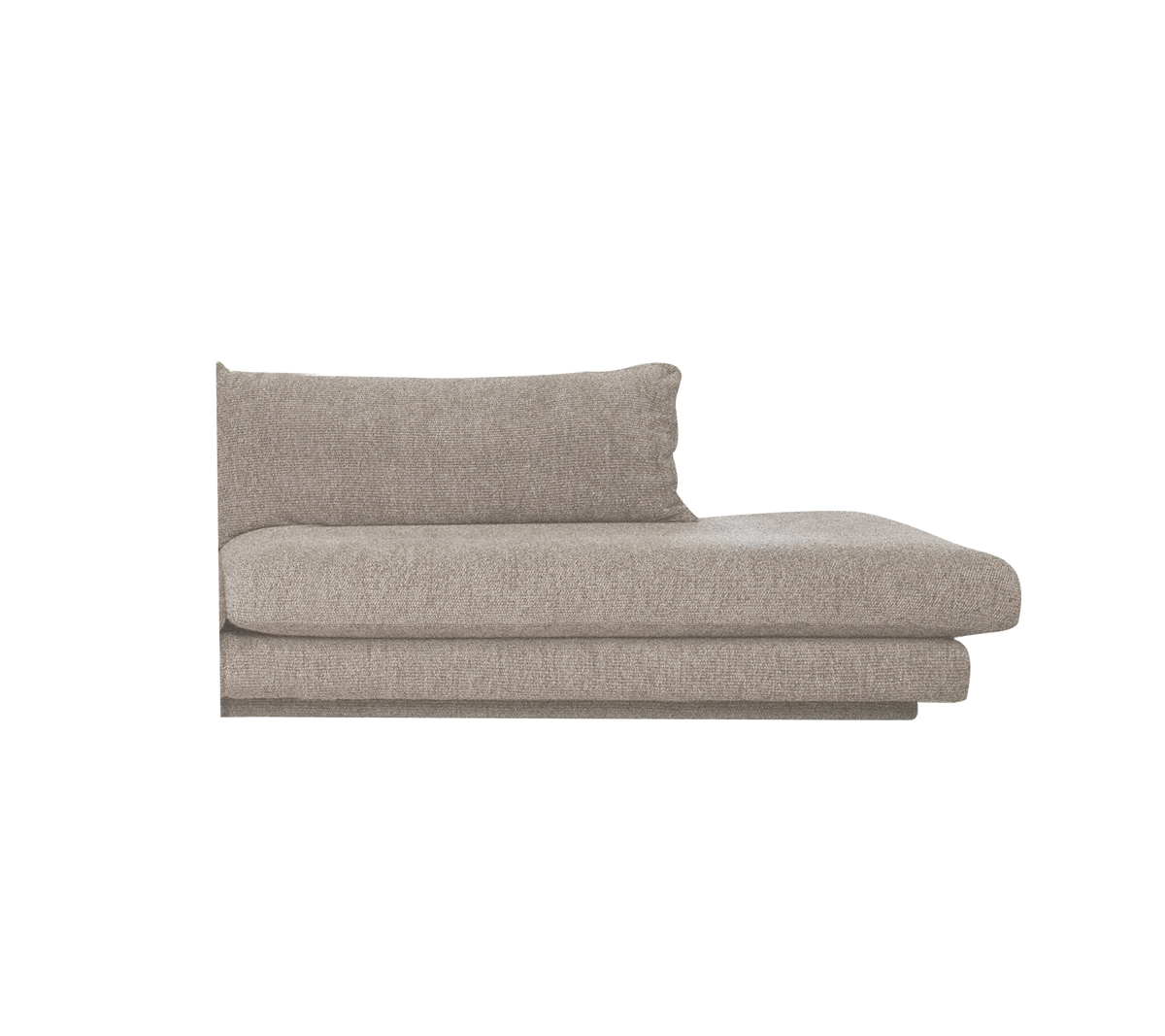 Canapé moderne marron clair au design minimaliste.