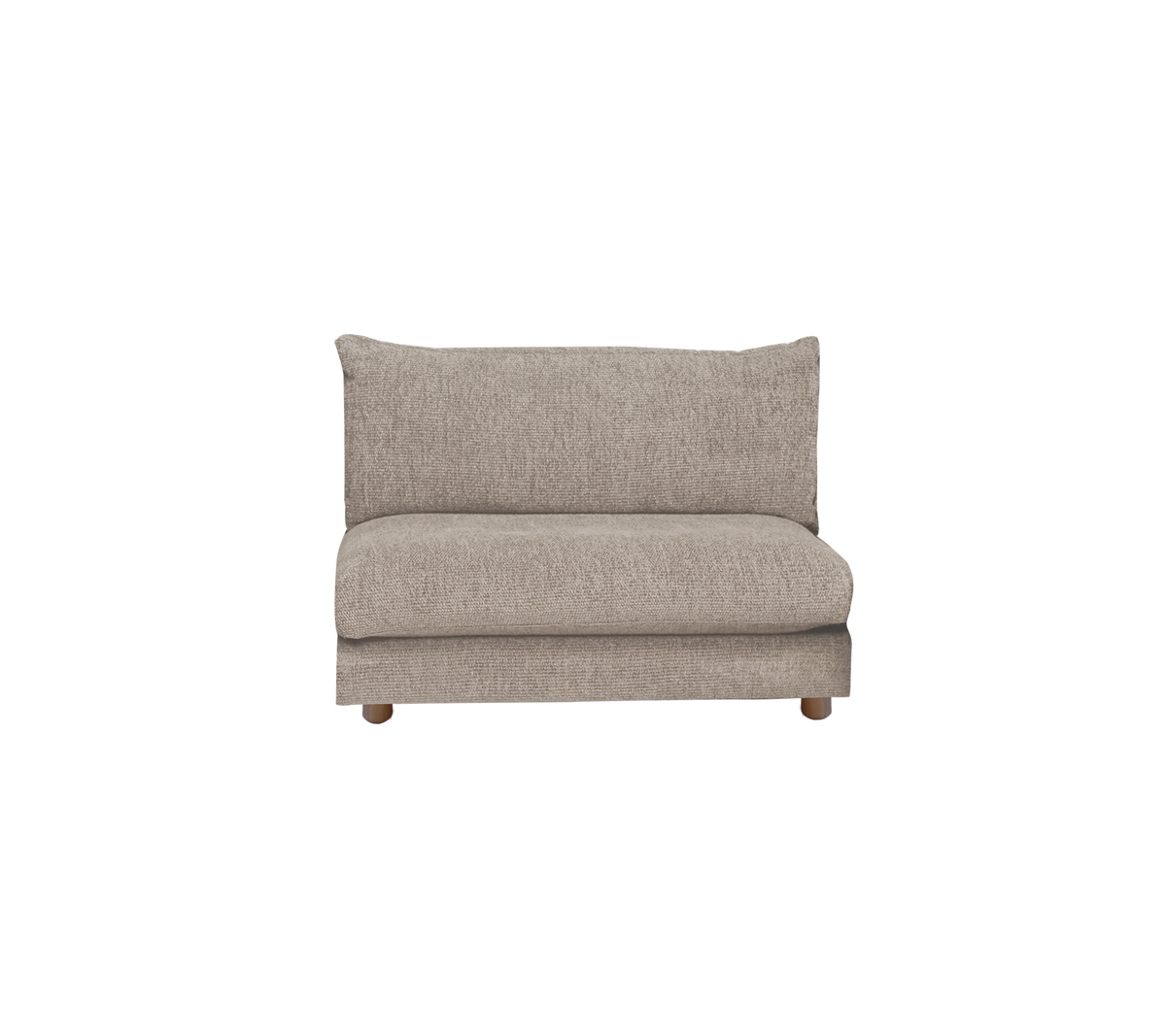 Canapé brun clair au design simple.