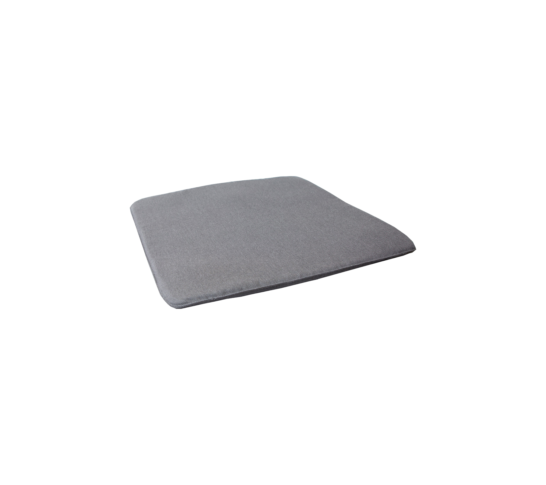 Coussin carré gris aux bords arrondis, conçu pour le confort et le soutien. Idéal pour s'asseoir ou comme rembourrage décoratif.
