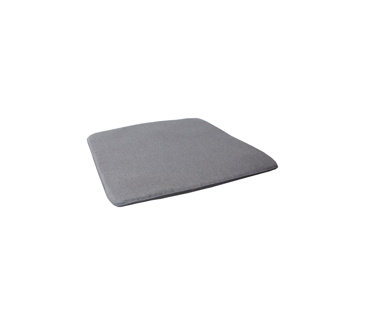 Coussin carré gris aux bords arrondis, conçu pour le confort et le soutien. Idéal pour s'asseoir ou comme rembourrage décoratif.