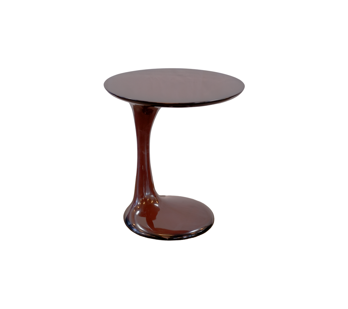 Table bordeaux moderne avec un design de base unique.