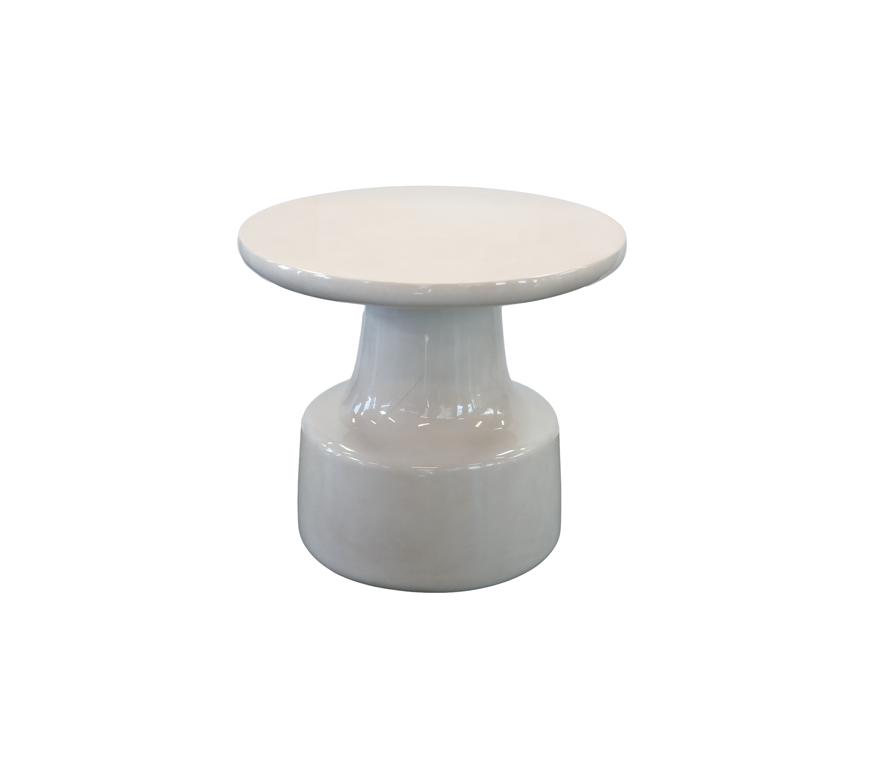 Table ronde blanche au design unique.