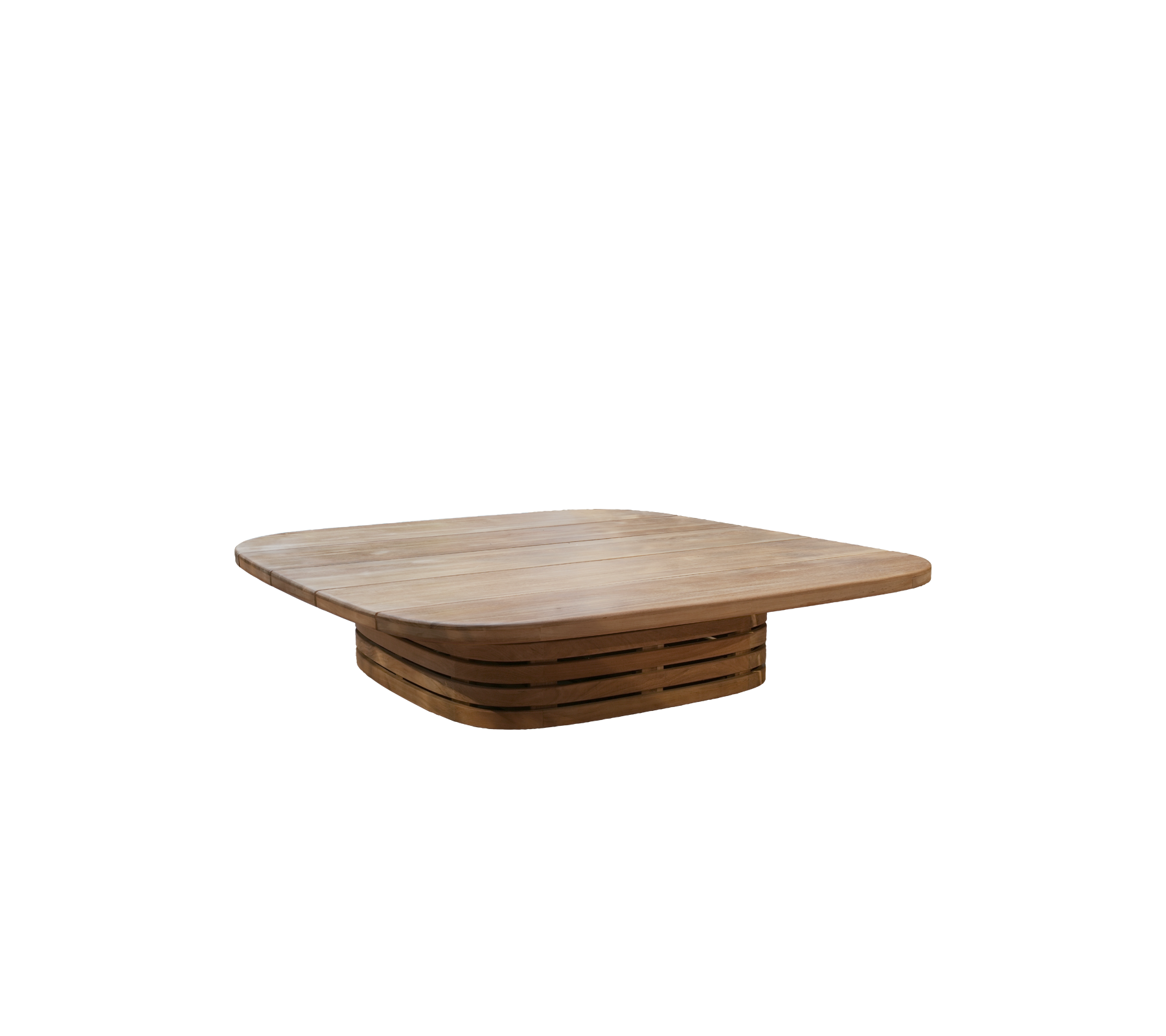 Table en teck moderne avec un design unique.