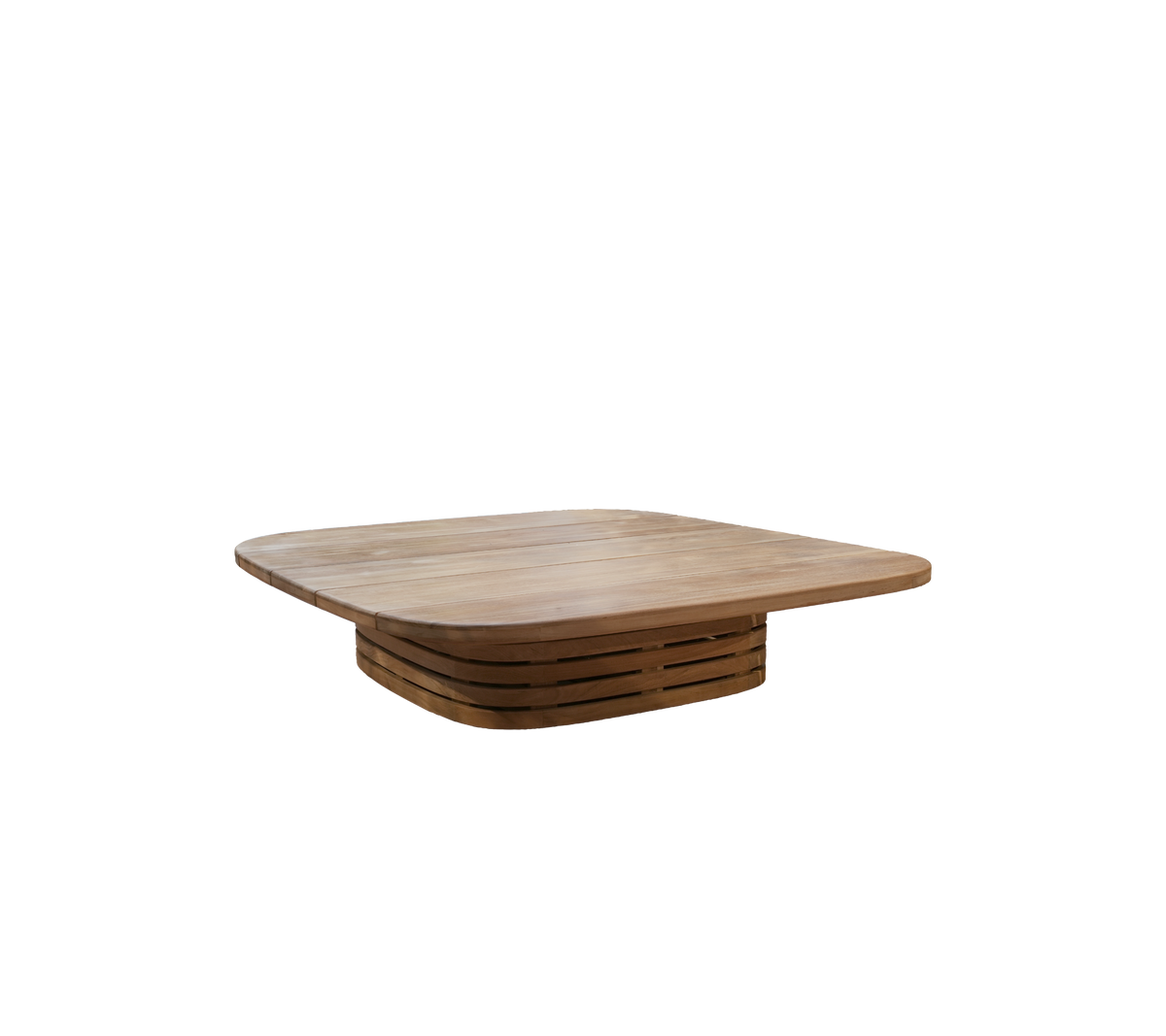 Table en teck moderne avec un design unique.