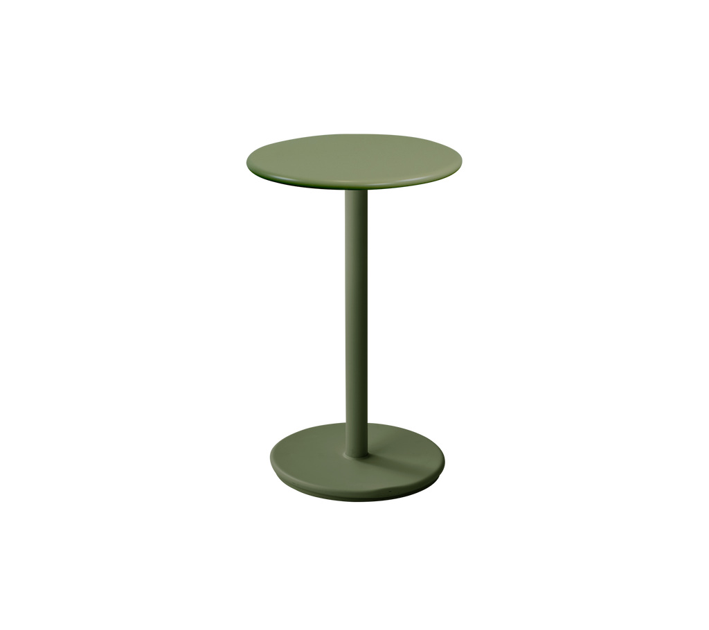 Table d'appoint moderne vert foncé au design minimaliste.