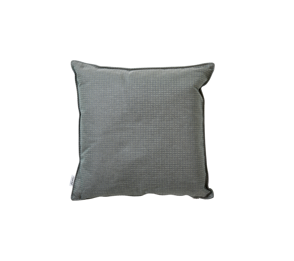 Coussin à carreaux verts avec une surface texturée, doté d'un bord pipé pour plus de détails et de style.