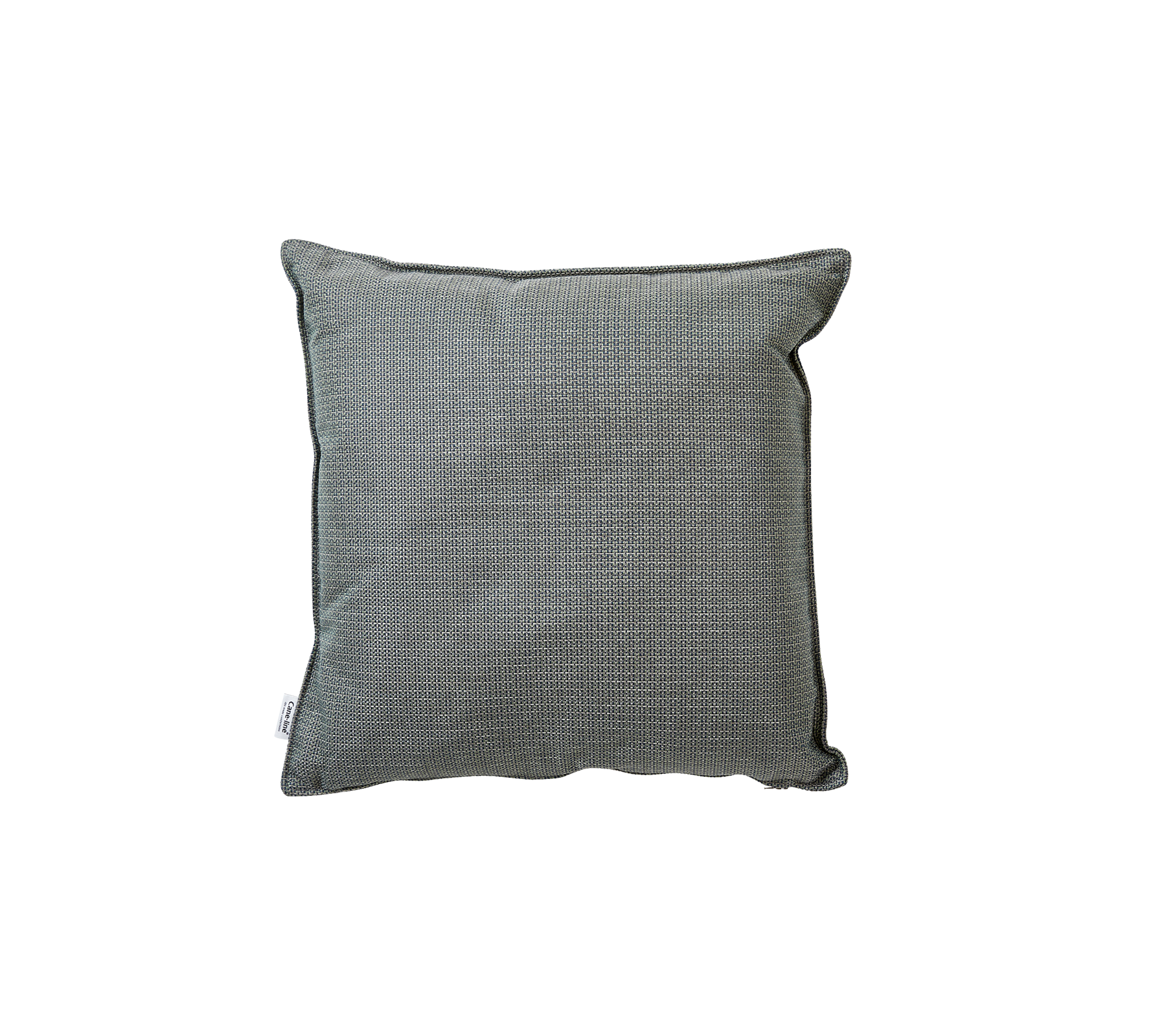 Coussin à carreaux verts avec une surface texturée, doté d'un bord pipé pour plus de détails et de style.