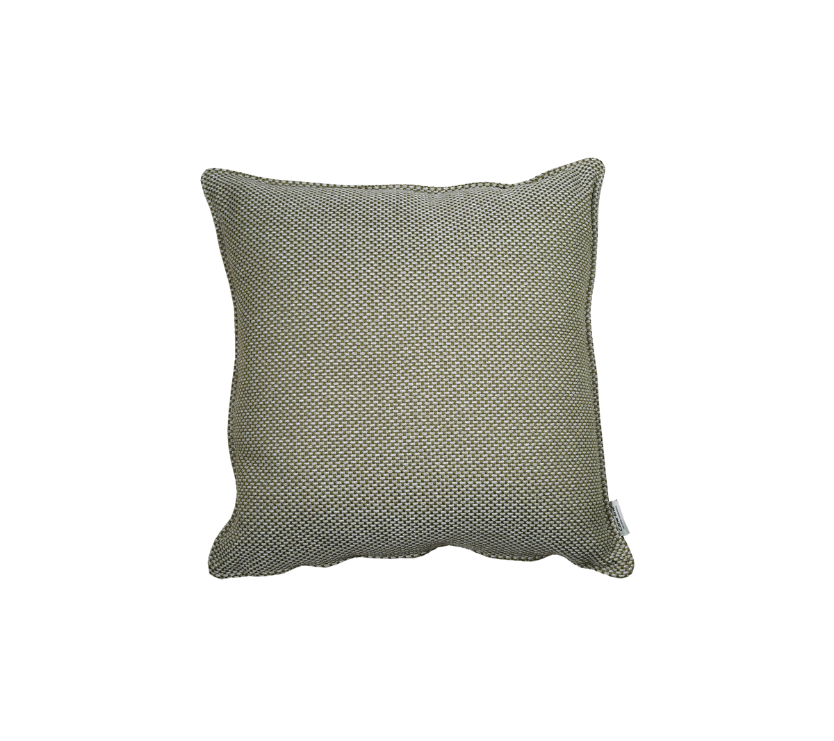 Coussin décoratif carré dans une subtile couleur verte avec un motif texturé, parfait pour ajouter du confort et du style à n'importe quel espace.