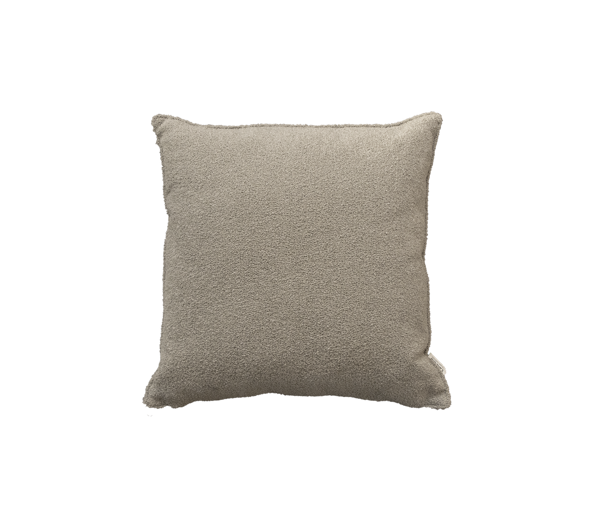 Coussin carré texturé dans une teinte beige neutre, conçu pour le confort et le style dans n'importe quel cadre.