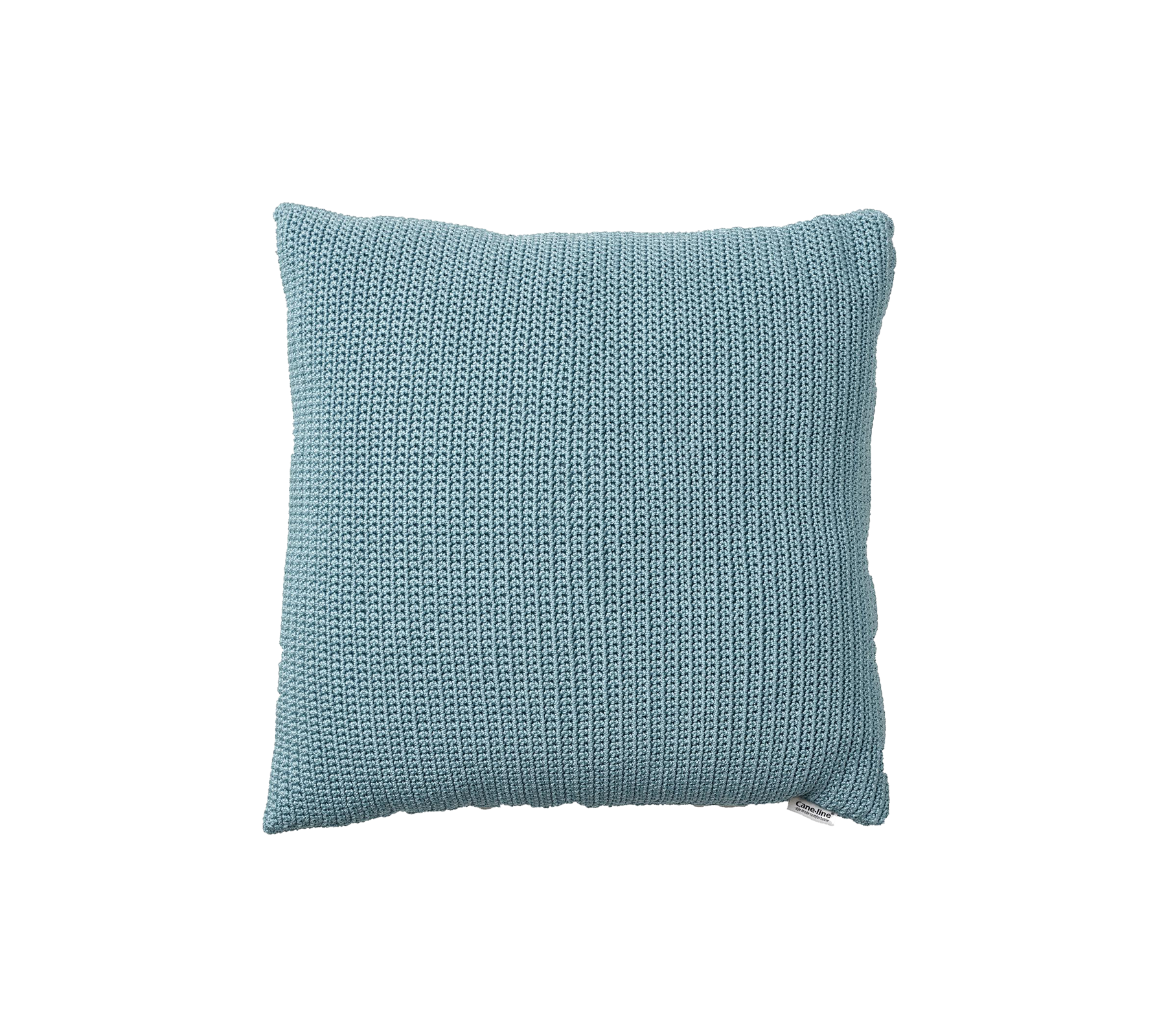 Coussin carré doux et texturé dans une teinte apaisante de bleu, parfait pour ajouter du confort et du style à n'importe quel espace.