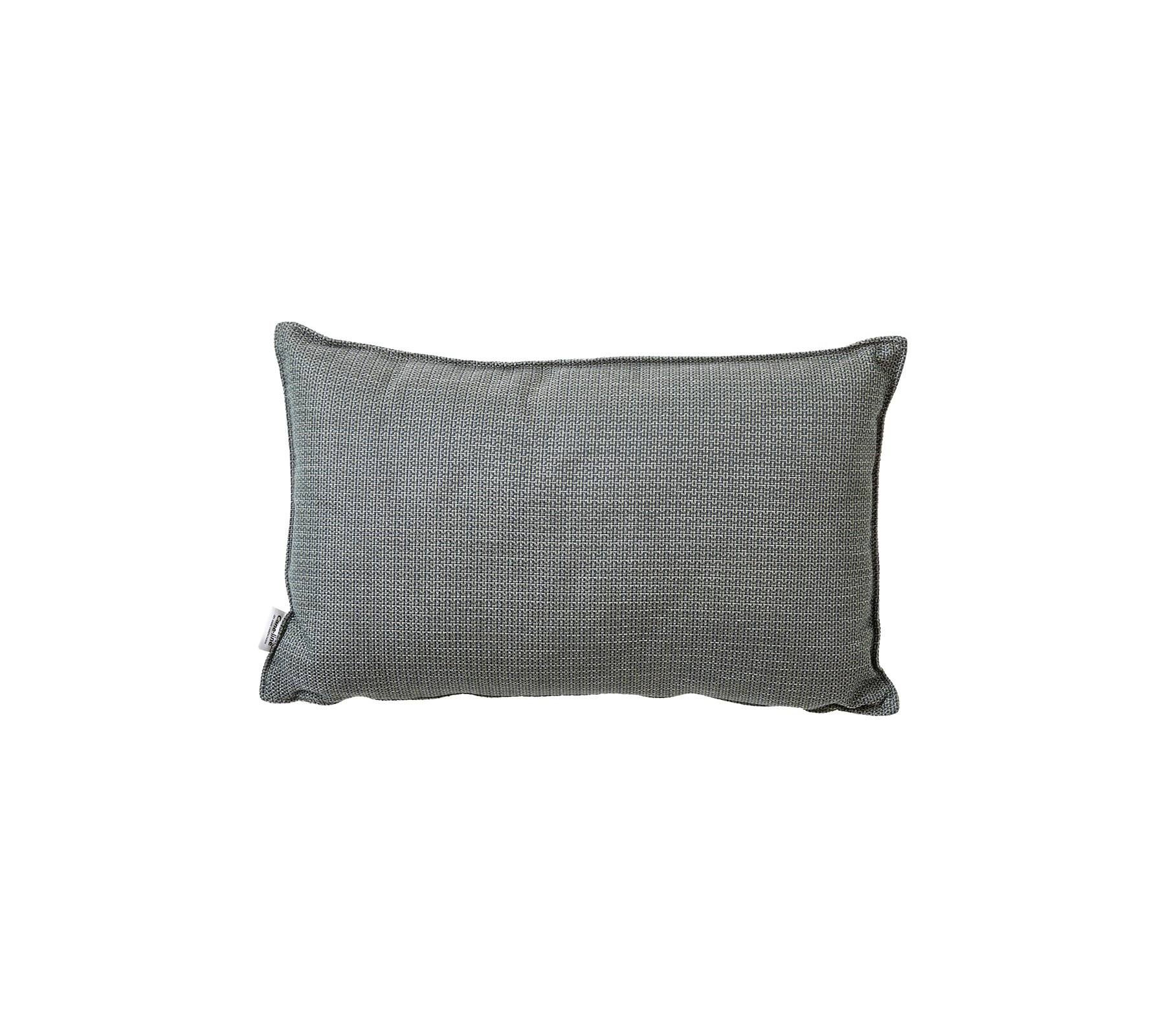 Coussin rectangulaire texturé dans une teinte douce, présentant un motif à carreaux subtil pour une touche douillette.