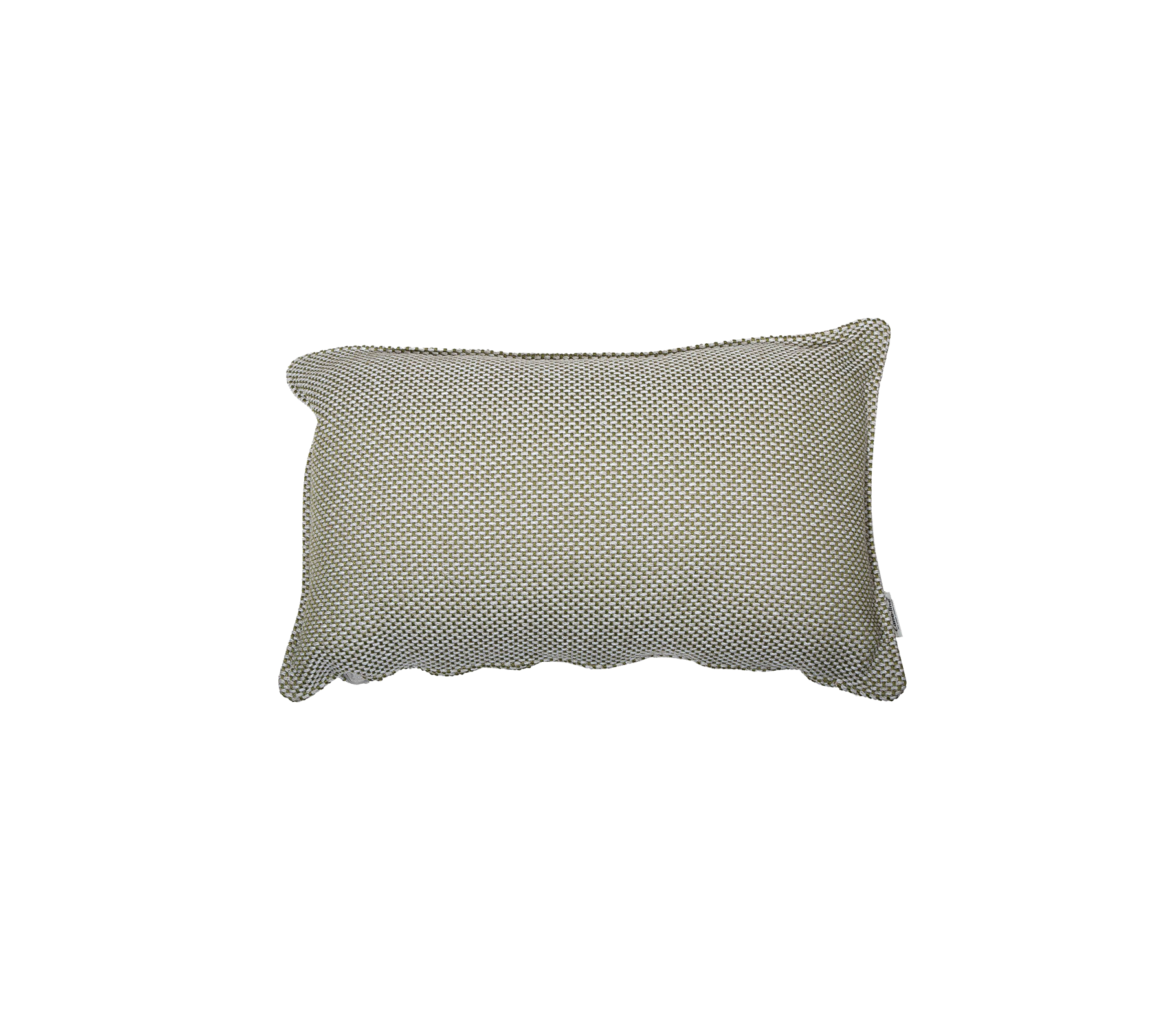 Coussin décoratif rectangulaire avec un motif subtil dans des tons neutres, ajoutant texture et confort à tout espace.