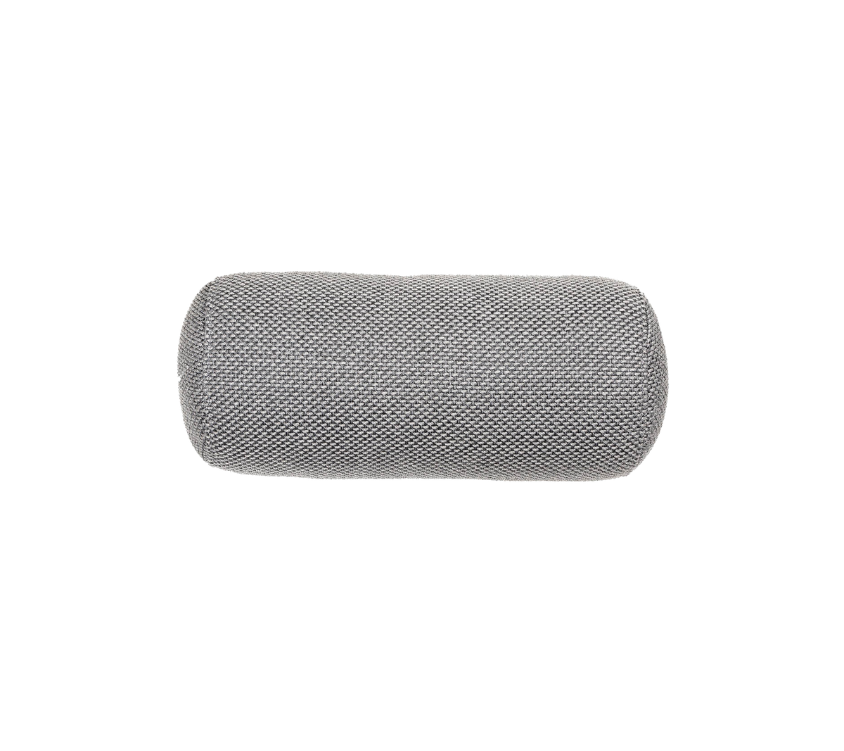 Coussin cylindrique gris avec une surface texturée, adapté pour le soutien et le confort.