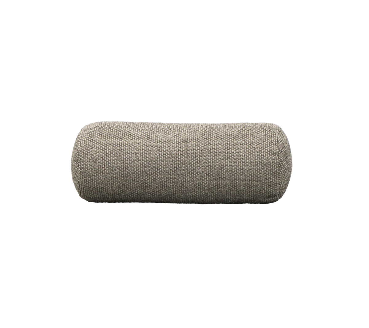 Coussin cylindrique texturé dans une couleur neutre, conçu pour le confort et le soutien, parfait pour améliorer les espaces de détente.
