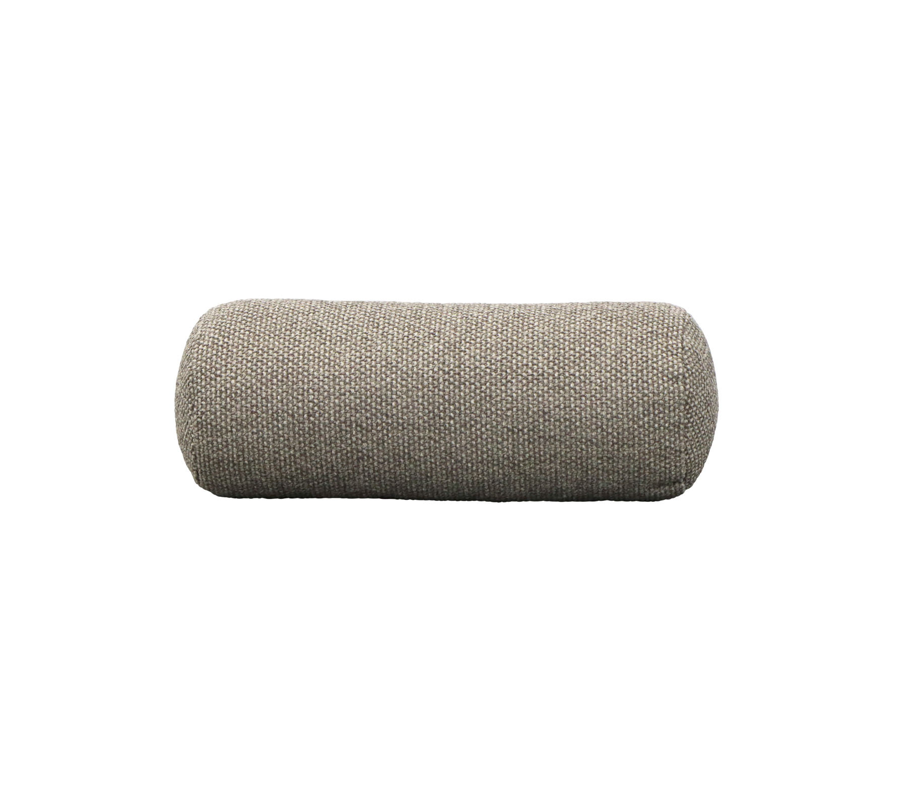 Coussin cylindrique texturé dans une couleur neutre, conçu pour le confort et le soutien, parfait pour améliorer les espaces de détente.
