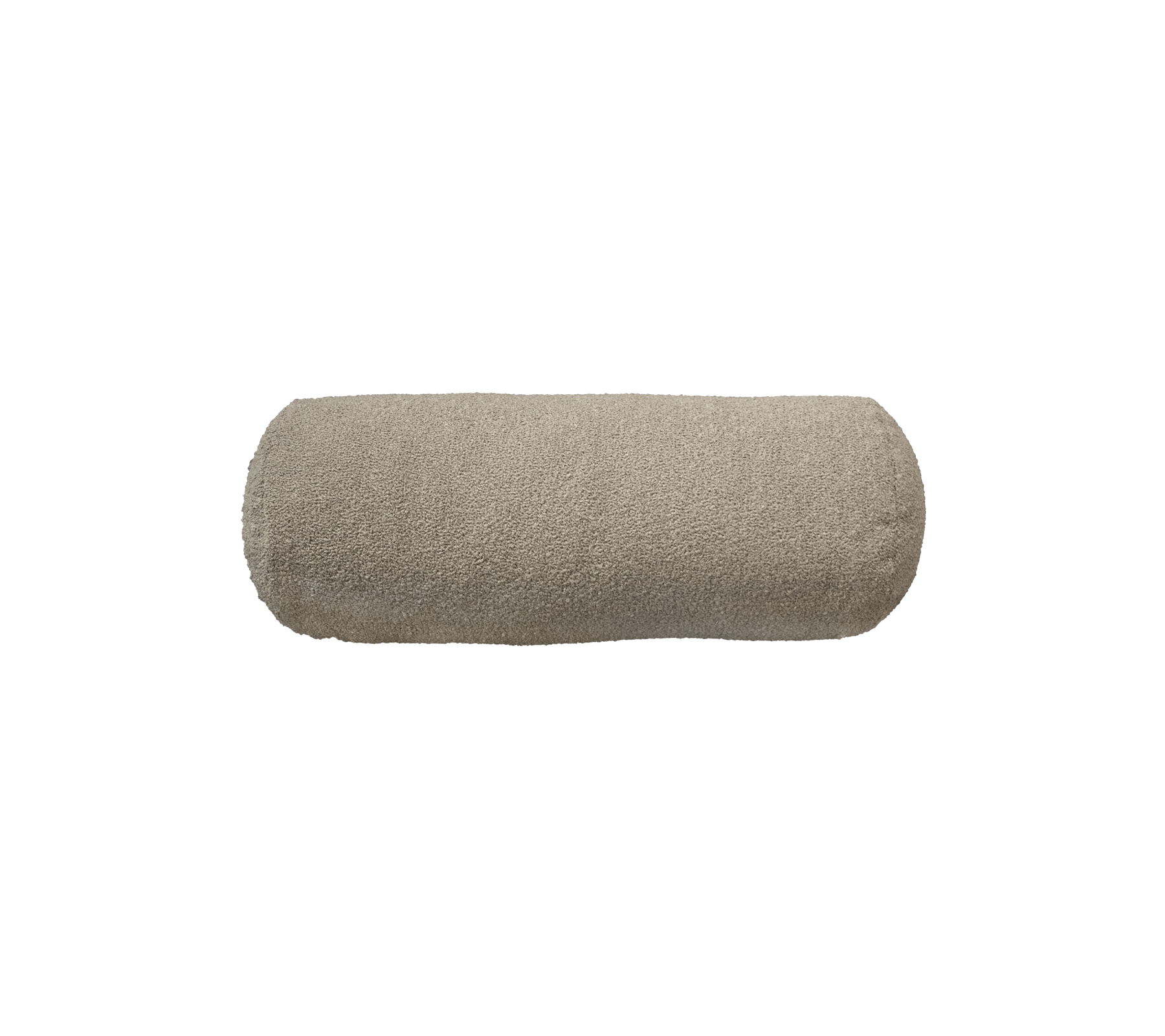 Coussin cylindrique beige clair avec une texture douce, conçu pour le confort et le style dans divers environnements.