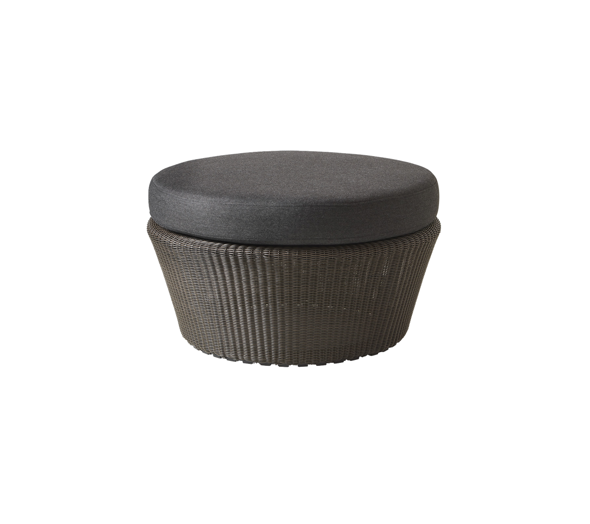 Conteneur de rangement rond en osier avec un couvercle doux et amovible, idéal pour organiser des objets tout en ajoutant une touche élégante.
