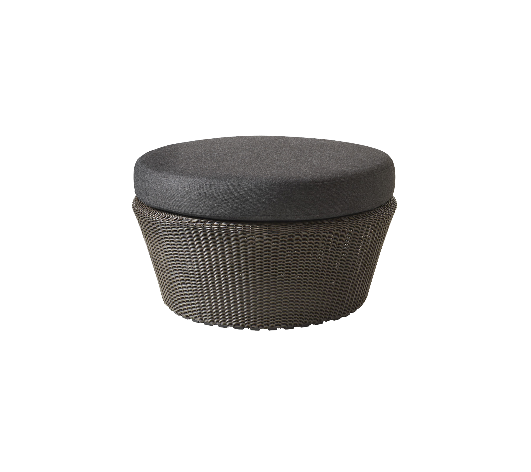 Conteneur de rangement rond en osier avec un couvercle doux et amovible, idéal pour organiser des objets tout en ajoutant une touche élégante.