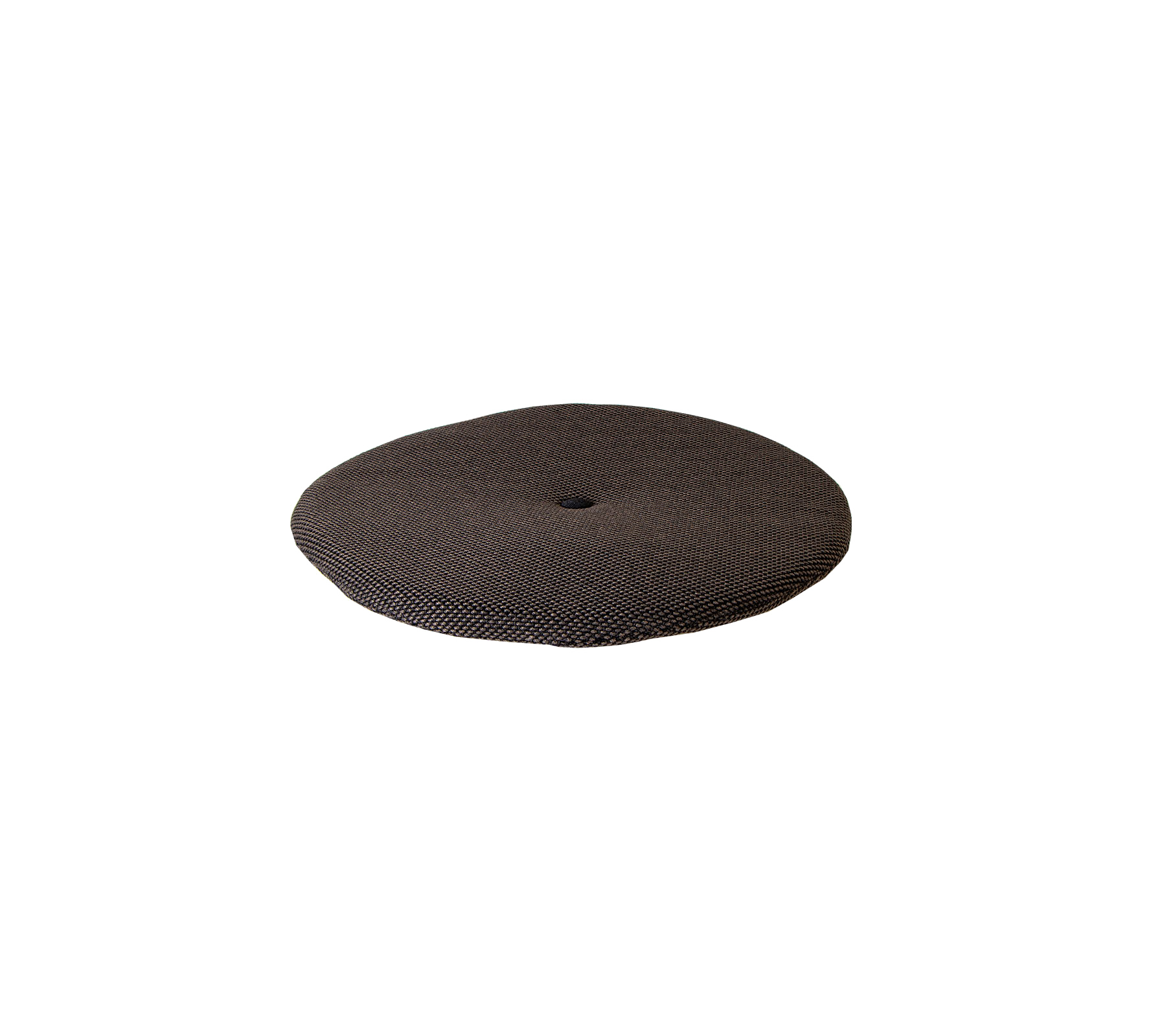 Coussin rond et texturé de couleur sombre, conçu pour le confort et le soutien. Idéal pour ajouter des places assises ou de la décoration.