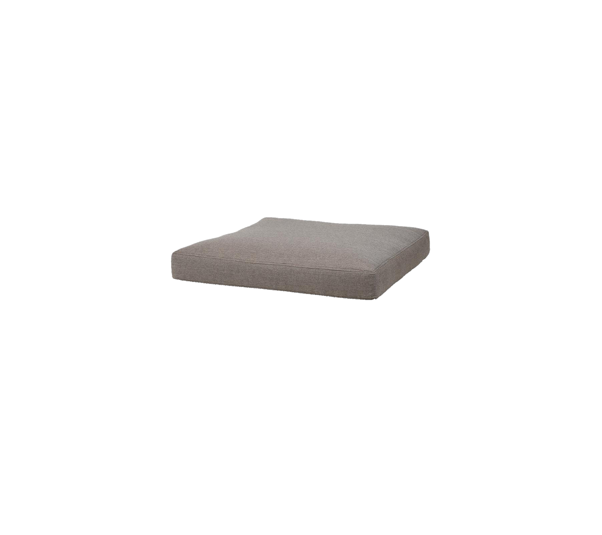 Coussin rectangulaire gris avec une surface plate, idéal pour différents agencements de sièges ou comme accessoire décoratif.