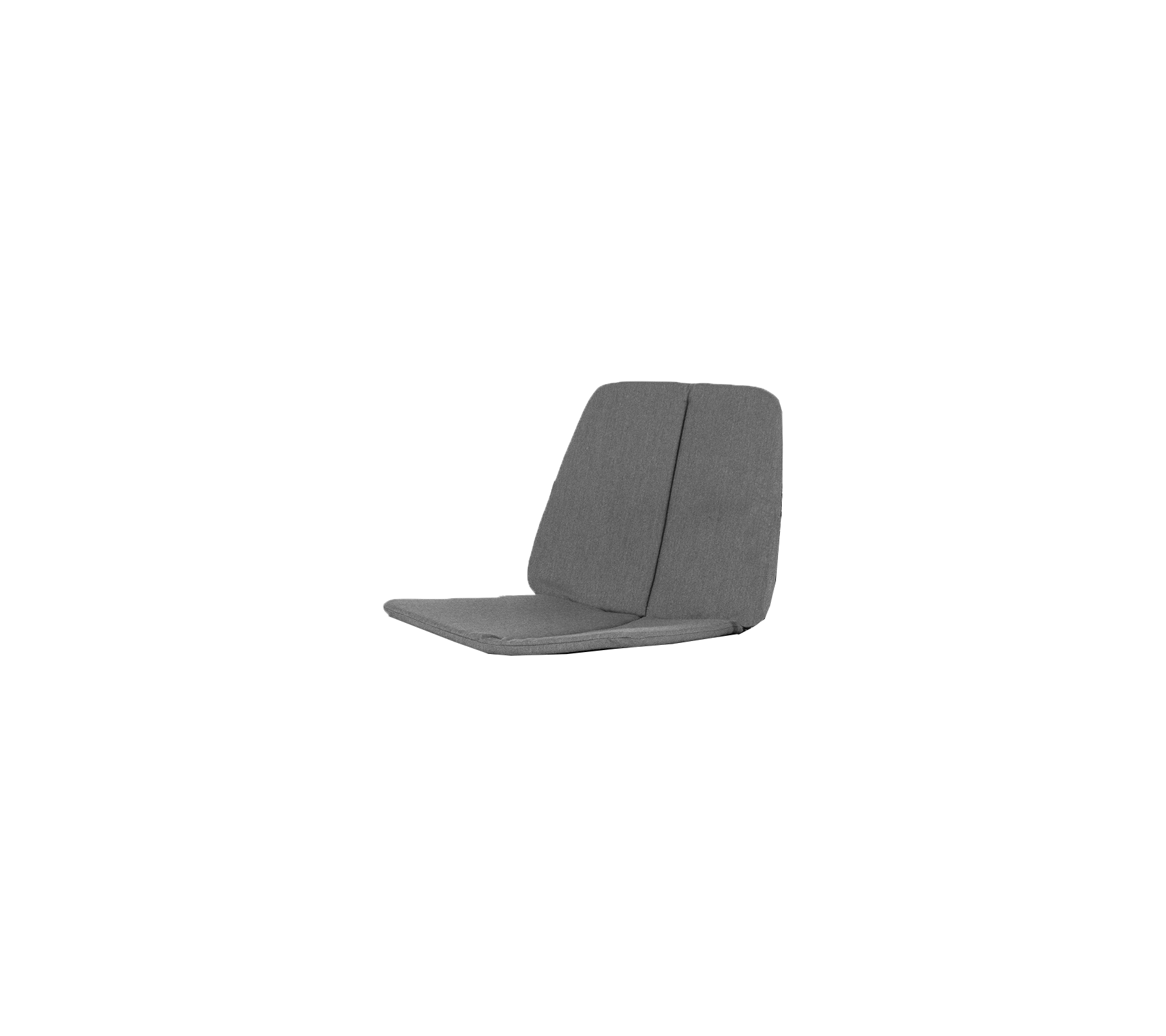 Fauteuil moderne gris avec un design minimaliste comprenant un dossier et un coussin d'assise confortables.