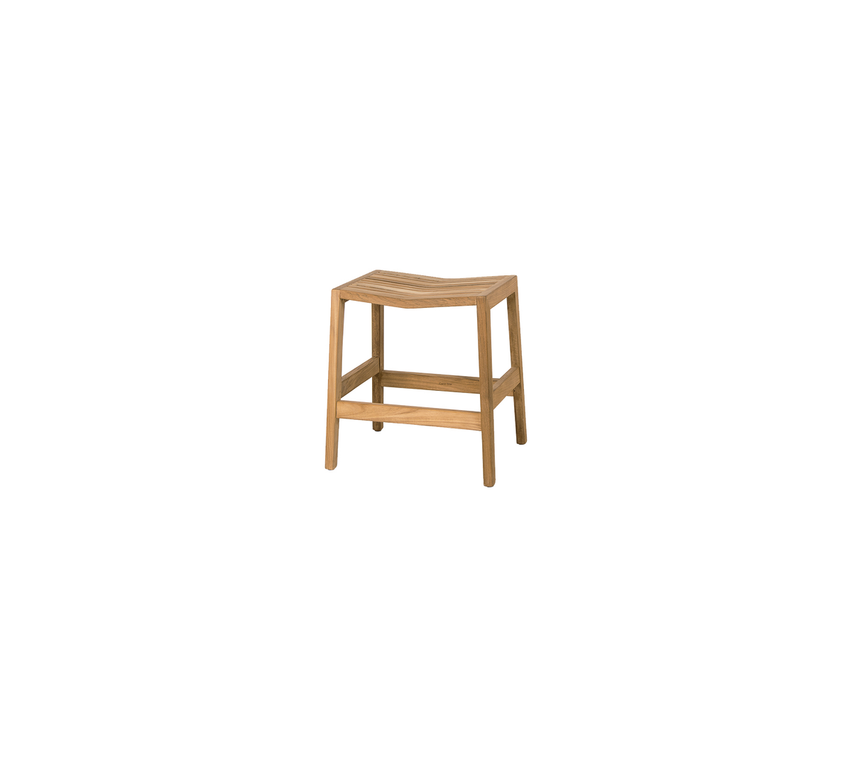 Tabouret en bois naturel au design simple, avec un siège plat et des pieds robustes, idéal pour diverses utilisations et espaces.