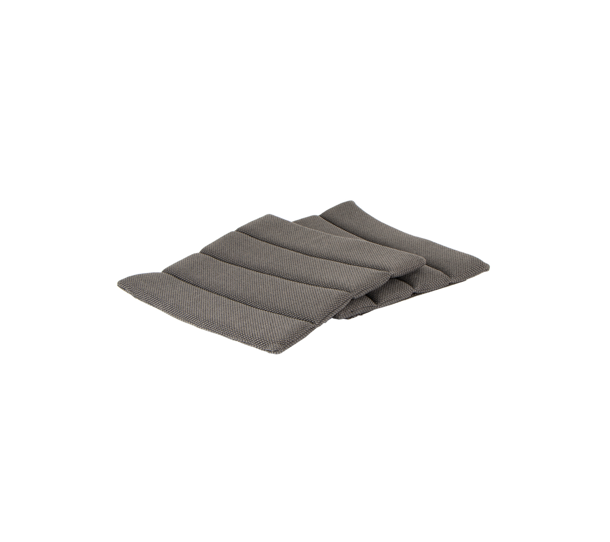 Coussin en tissu gris avec un design matelassé, comportant plusieurs sections rembourrées pour un confort accru. Parfait pour s'asseoir ou pour un soutien.