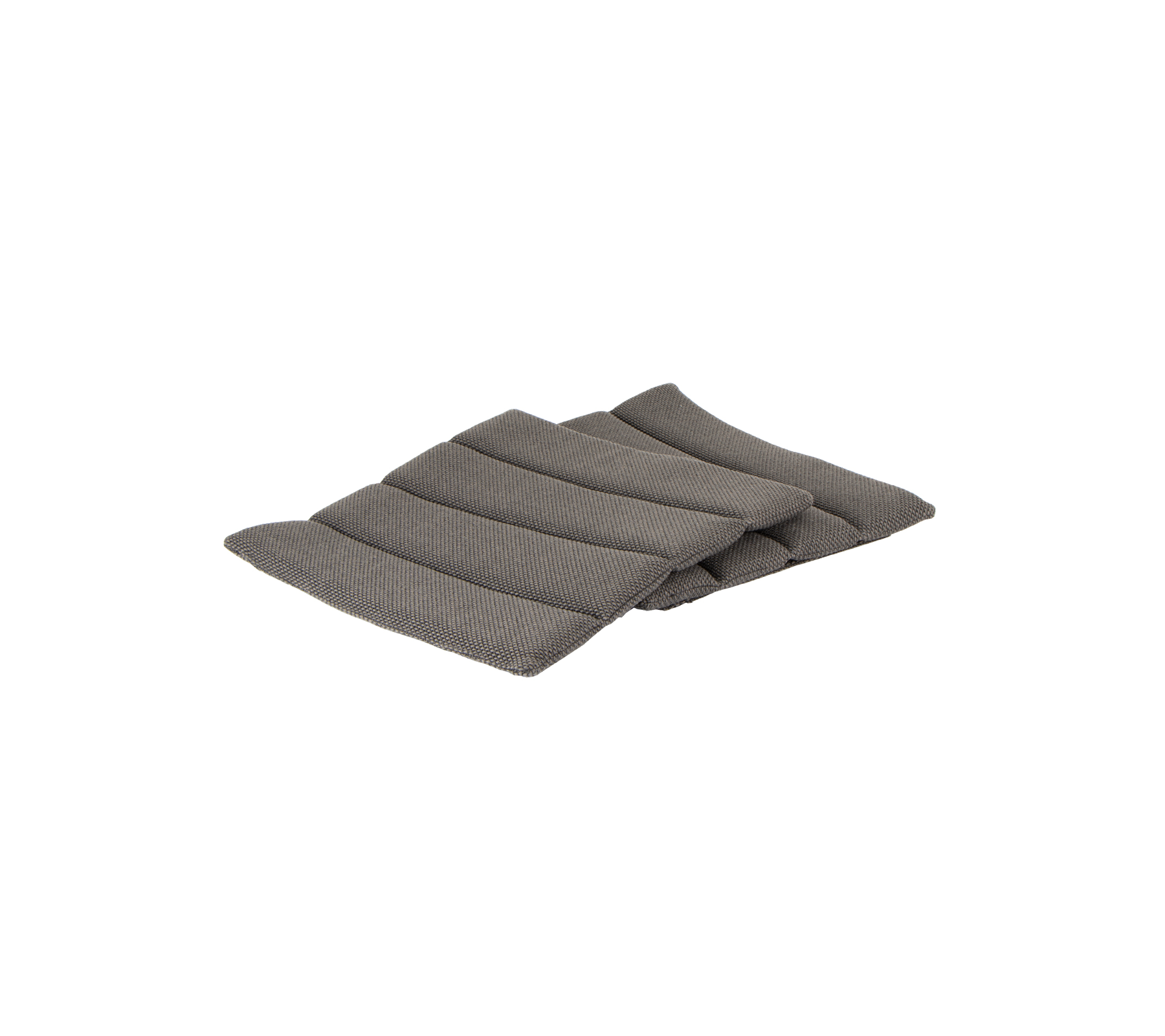 Coussin en tissu gris avec un design matelassé, comportant plusieurs sections rembourrées pour un confort accru. Parfait pour s'asseoir ou pour un soutien.