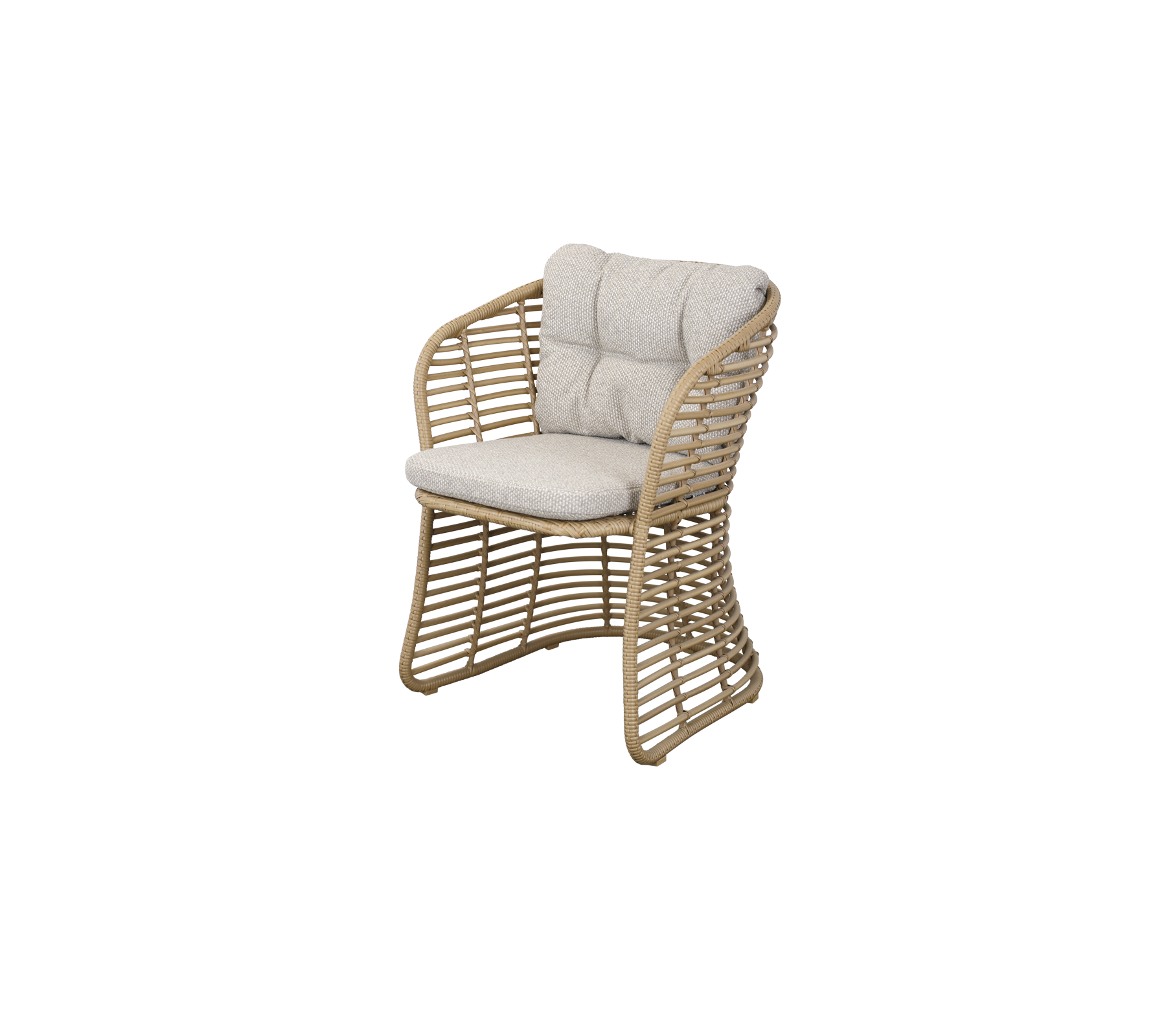 Chaise tissée élégante avec un siège et un dossier rembourrés confortables, idéale pour ajouter une touche de confort à tout espace.