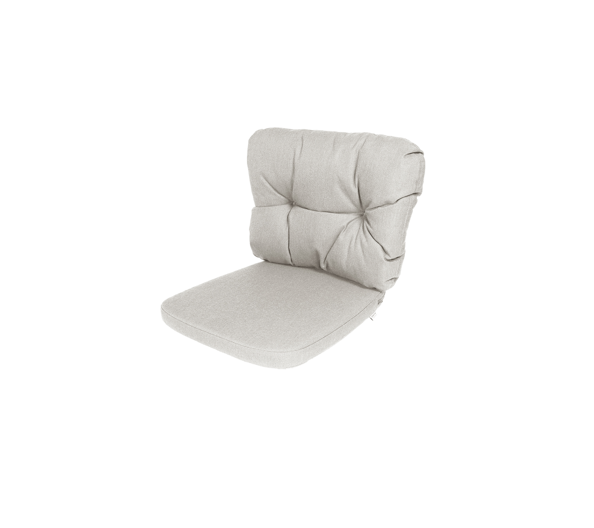 Coussin confortable de couleur claire avec un design capitonné, adapté pour les sièges, offrant soutien et style. Idéal pour divers arrangements d'assise.