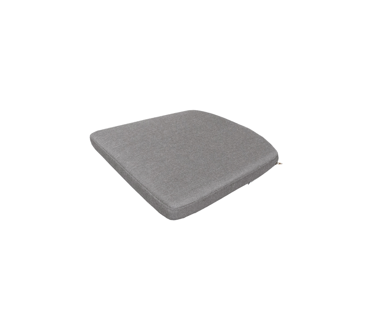 Coussin carré gris avec une surface lisse, conçu pour le confort et le soutien. Convient à divers agencements d'assise.
