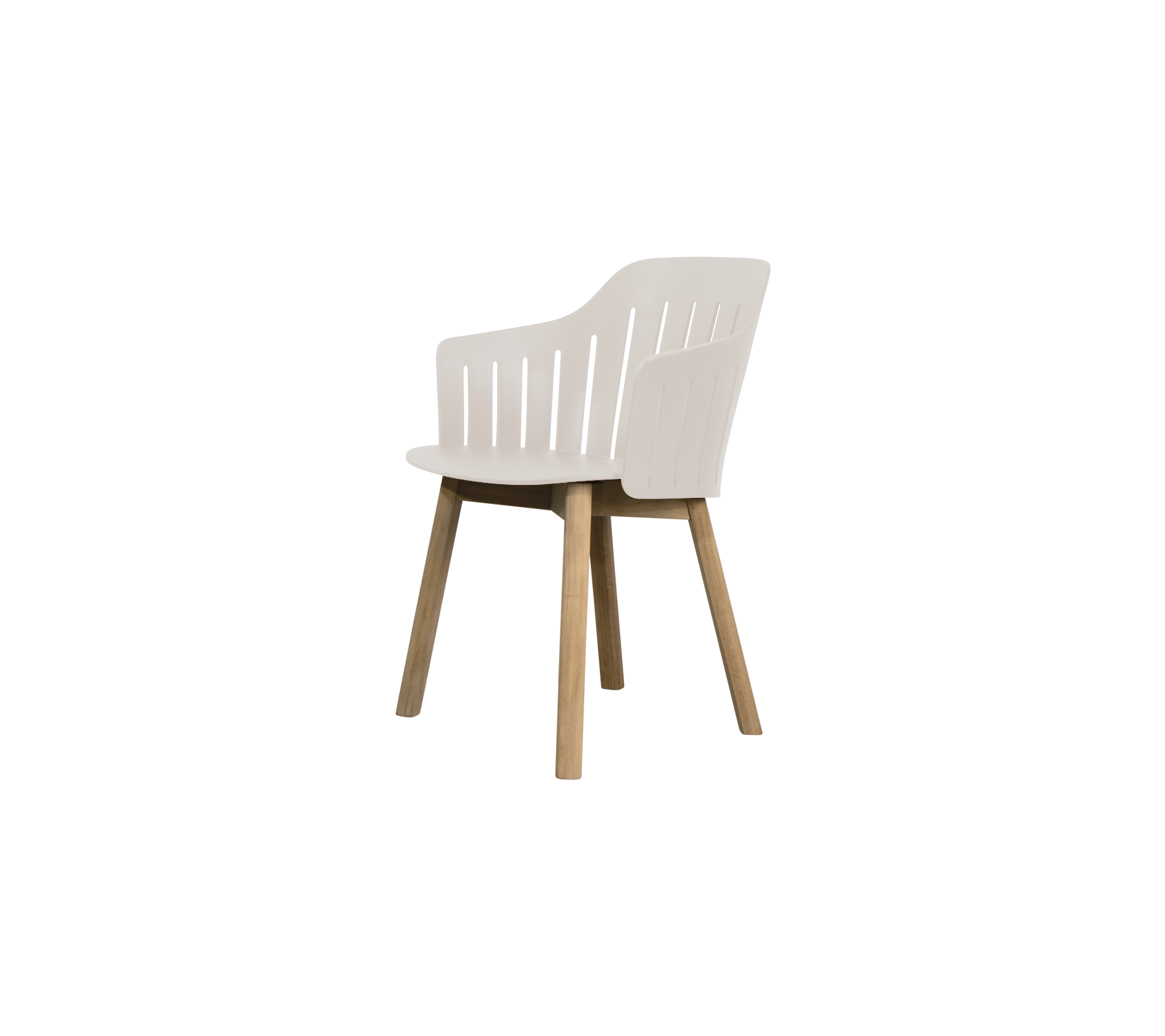 Chaise blanche moderne avec des pieds en bois.