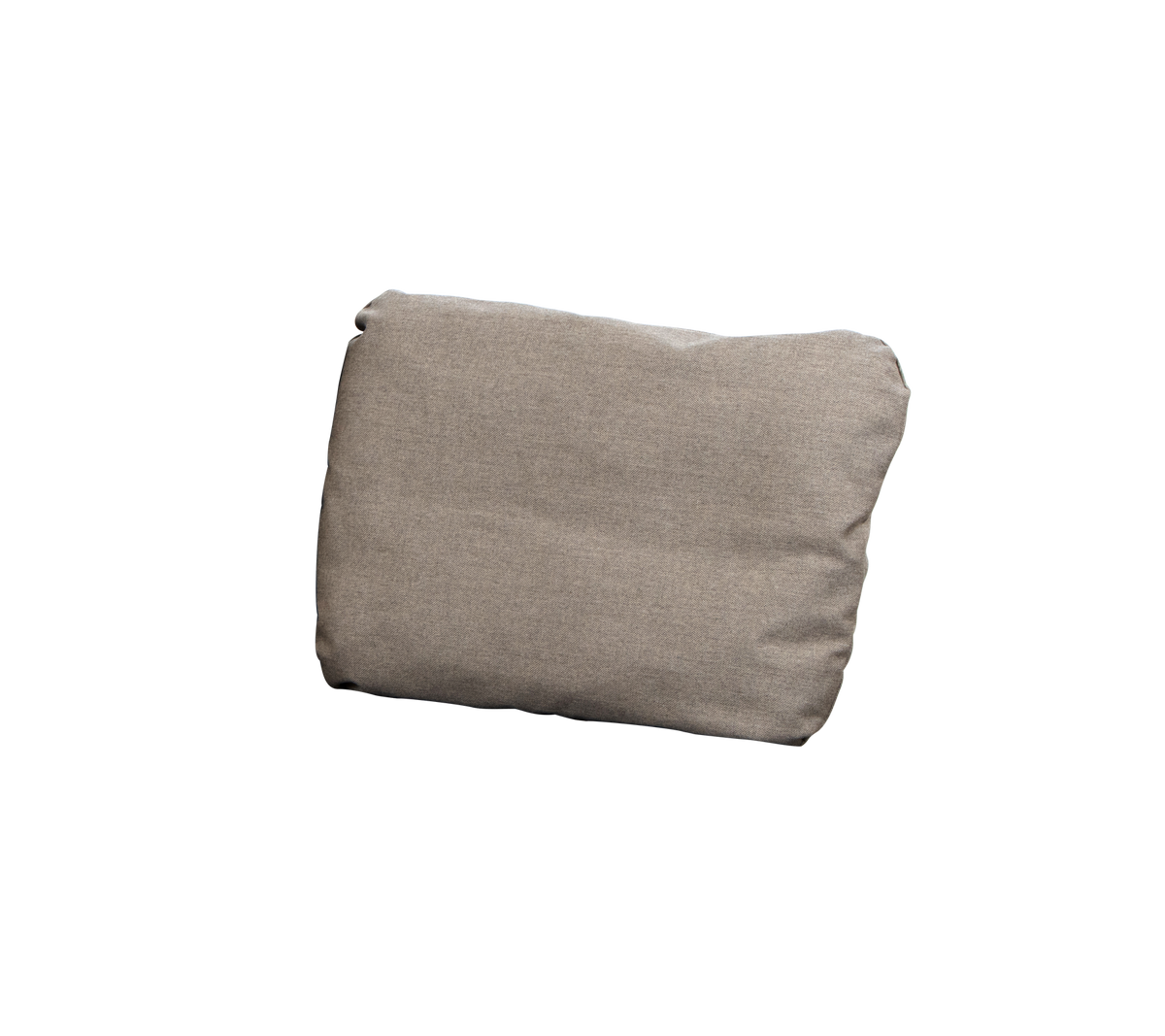 Coussin brun clair avec une texture de tissu douce, légèrement dodu, conçu pour le confort et le style dans les arrangements de sièges.