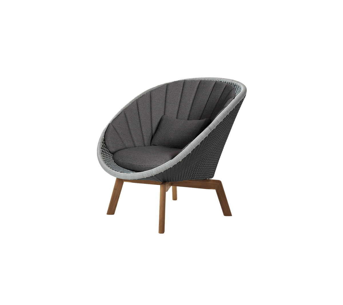 Chaise courbée au design épuré, avec un siège rembourré gris et des pieds en bois, offrant une option d'assise moderne et confortable.
