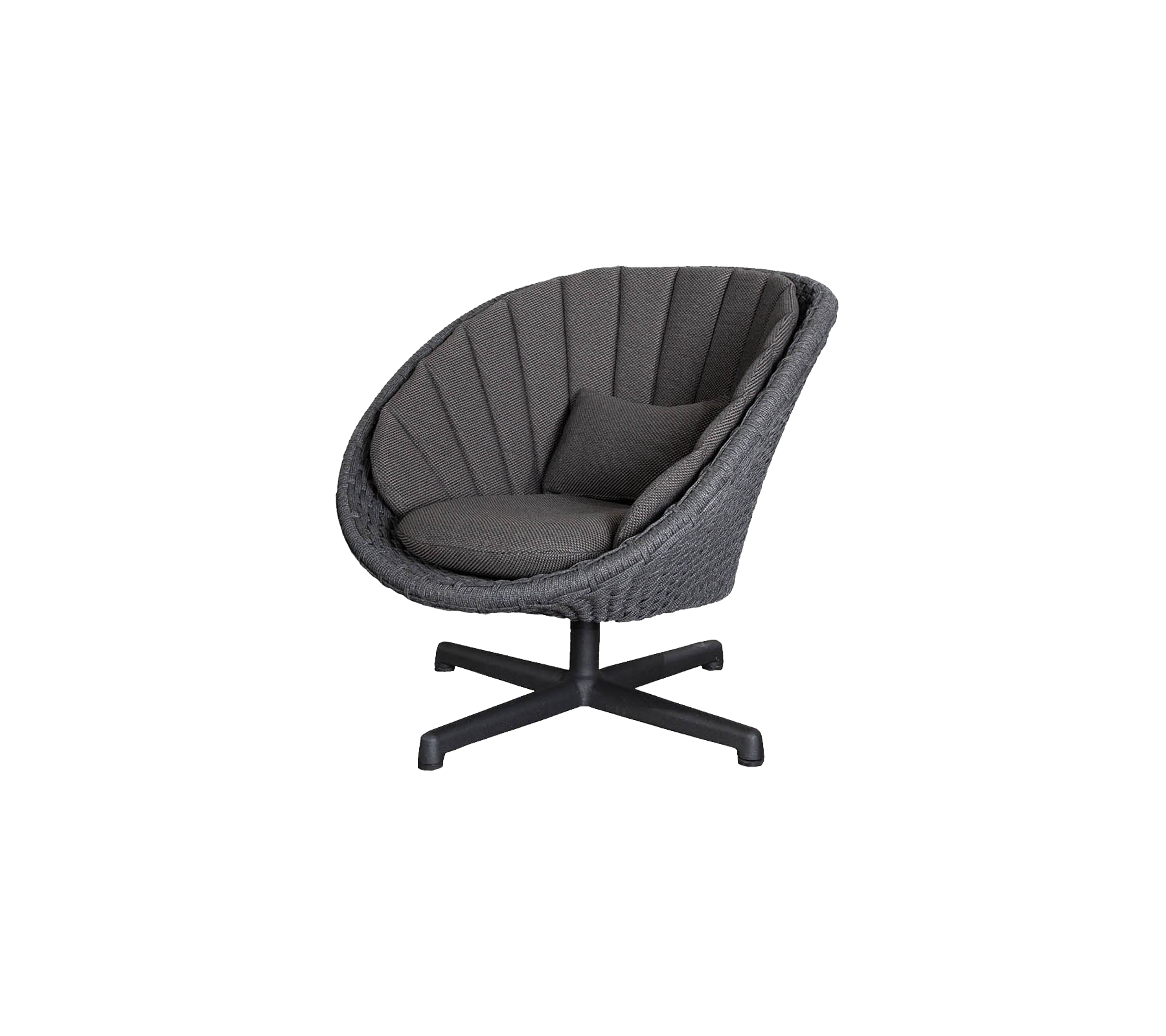 Chaise contemporaine élégante au design arrondi, dotée d'un tissu texturé et d'un coussin moelleux pour le confort et le soutien.