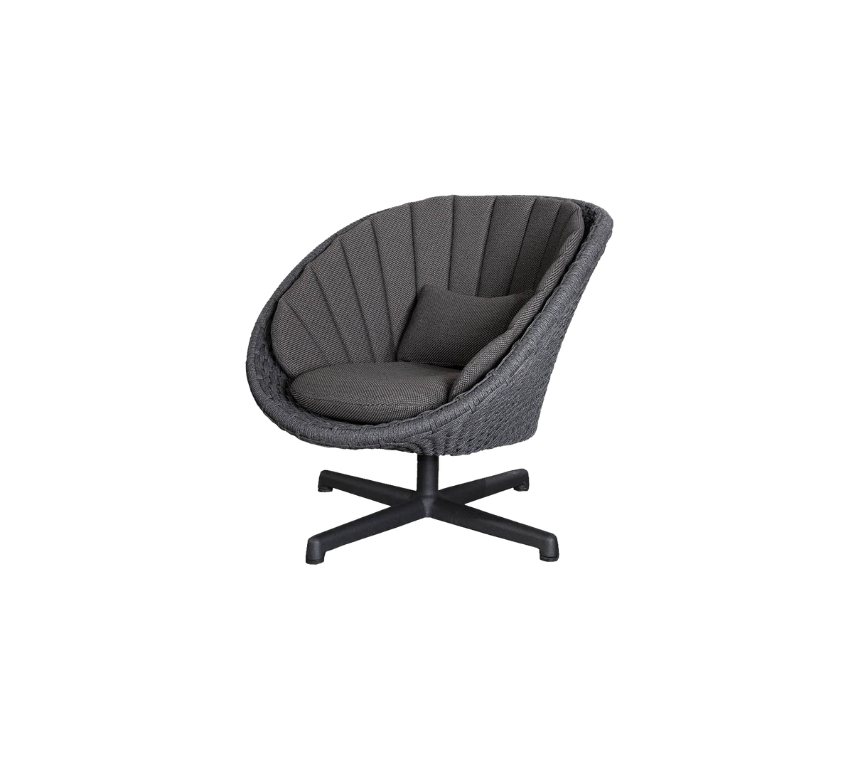 Chaise contemporaine élégante au design arrondi, dotée d'un tissu texturé et d'un coussin moelleux pour le confort et le soutien.