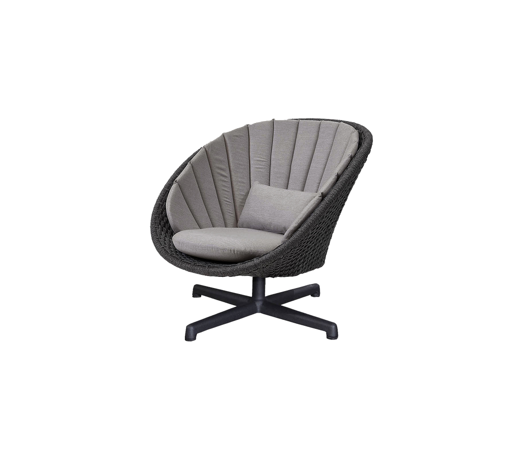 Peacock fauteuil avec base pivotante en aluminium